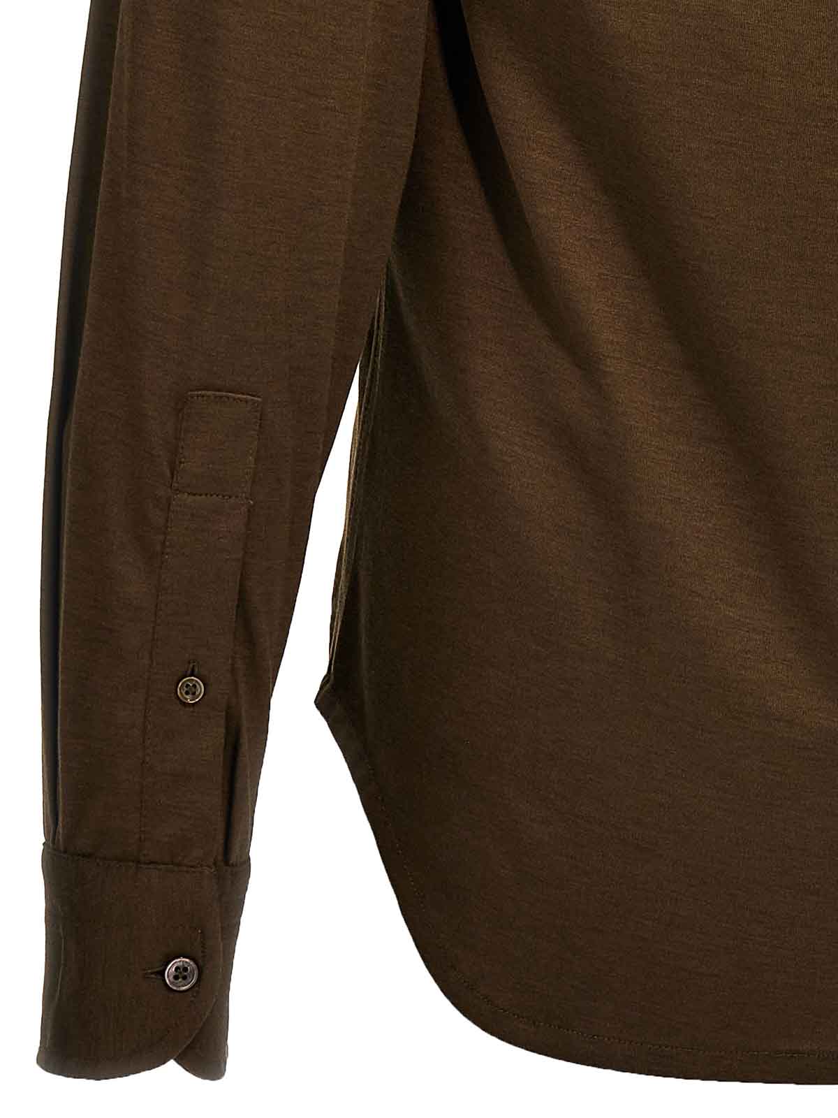 Shop Tom Ford Silk Blend Shirt In Brown