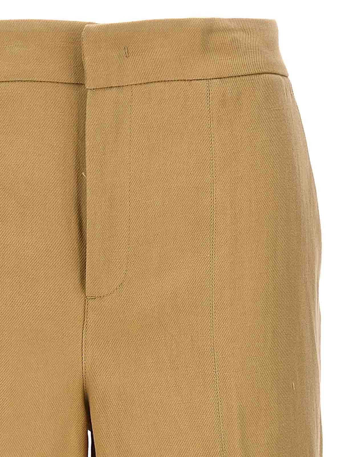 Shop Twinset Elegant Pants Lingo Blend Wide In Beige