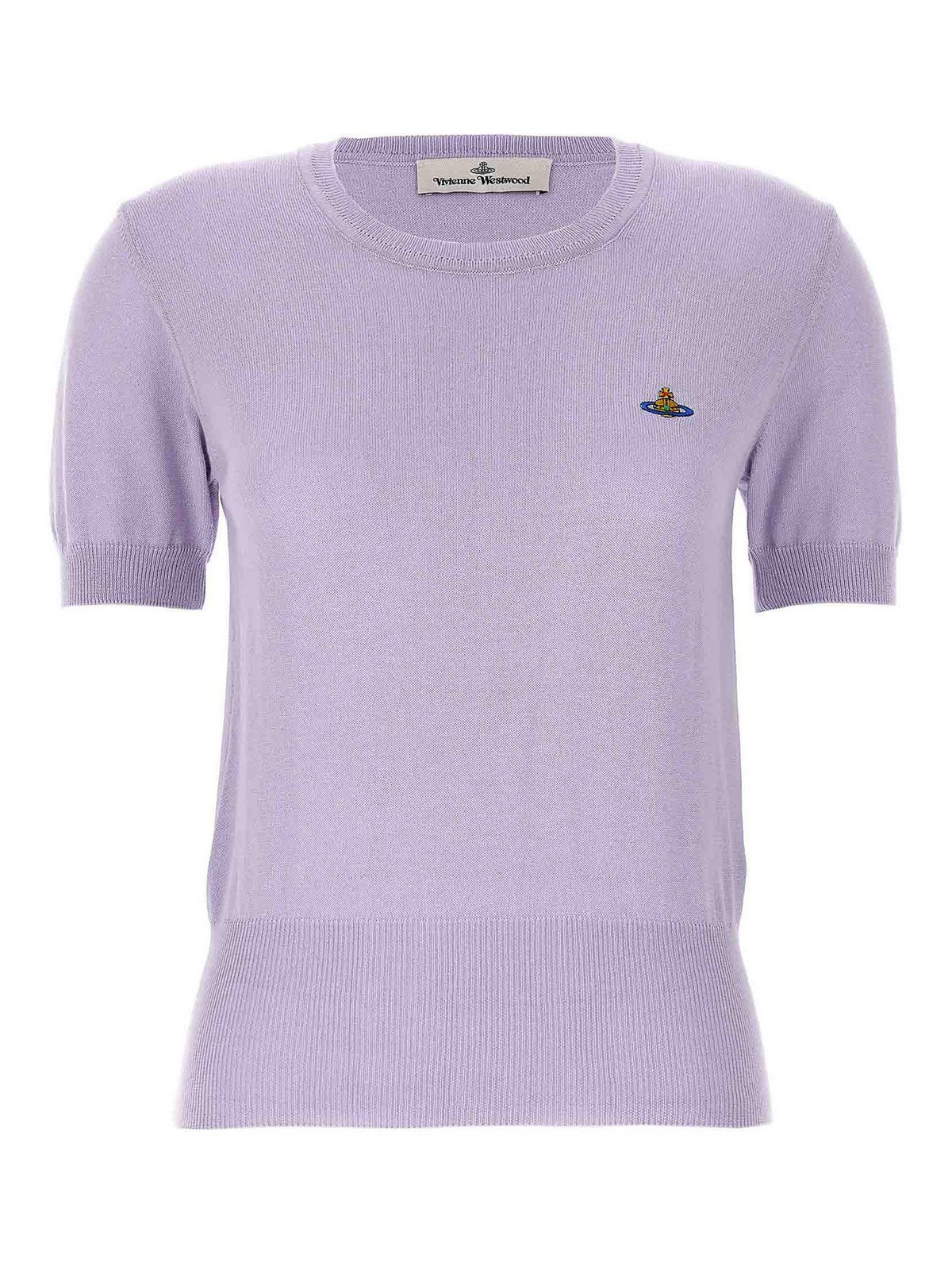 Shop Vivienne Westwood Bea Sweater Crewneck Logo In Purple