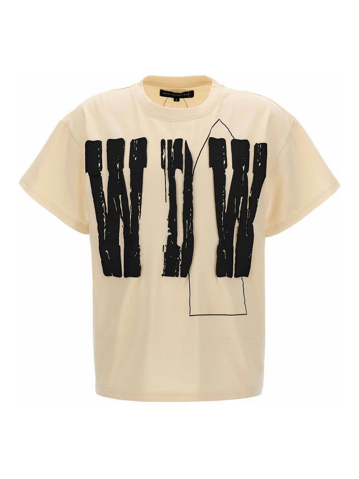 Who Decides War Wdw T-Shirt Logo Print Crew - White|WDWWASHIVORY