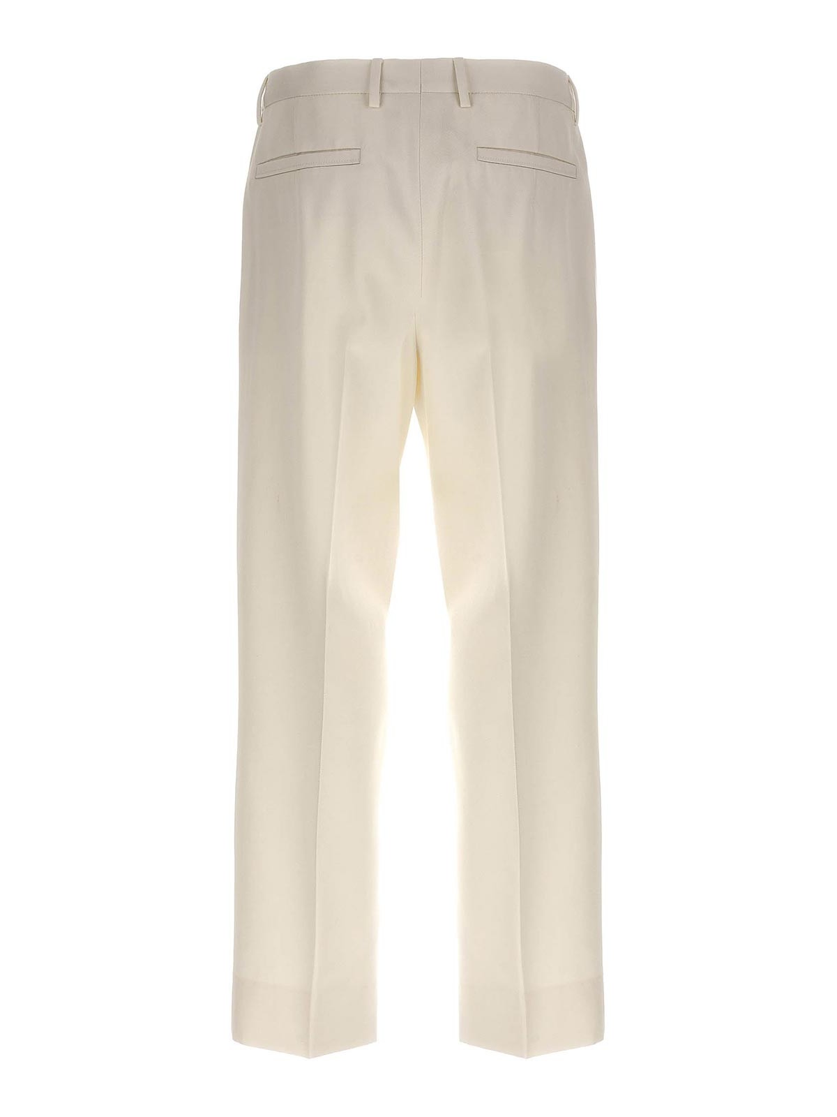 Shop Zegna Front Pleat Pants In White