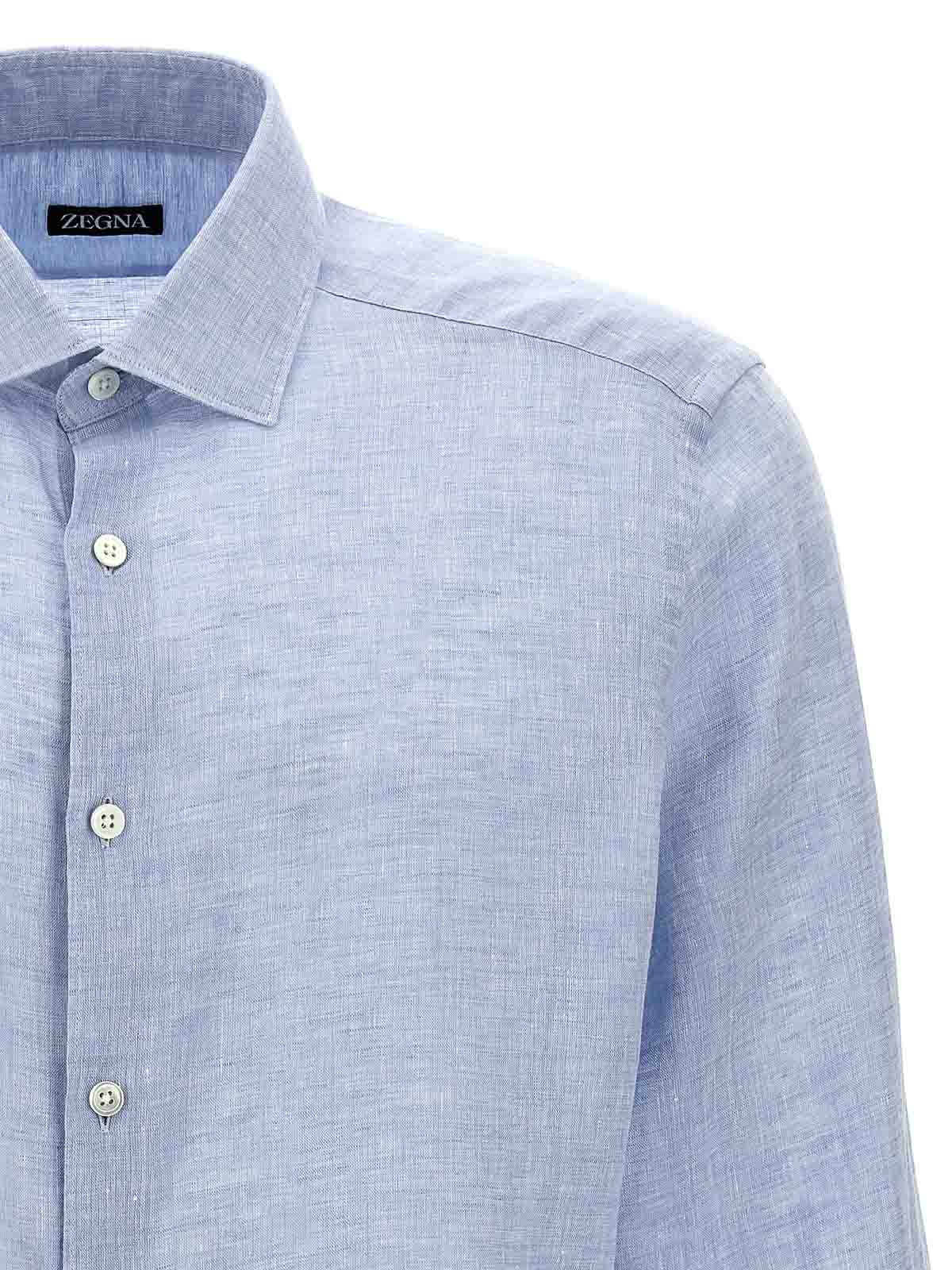 Shop Zegna Camisa - Azul Claro In Light Blue