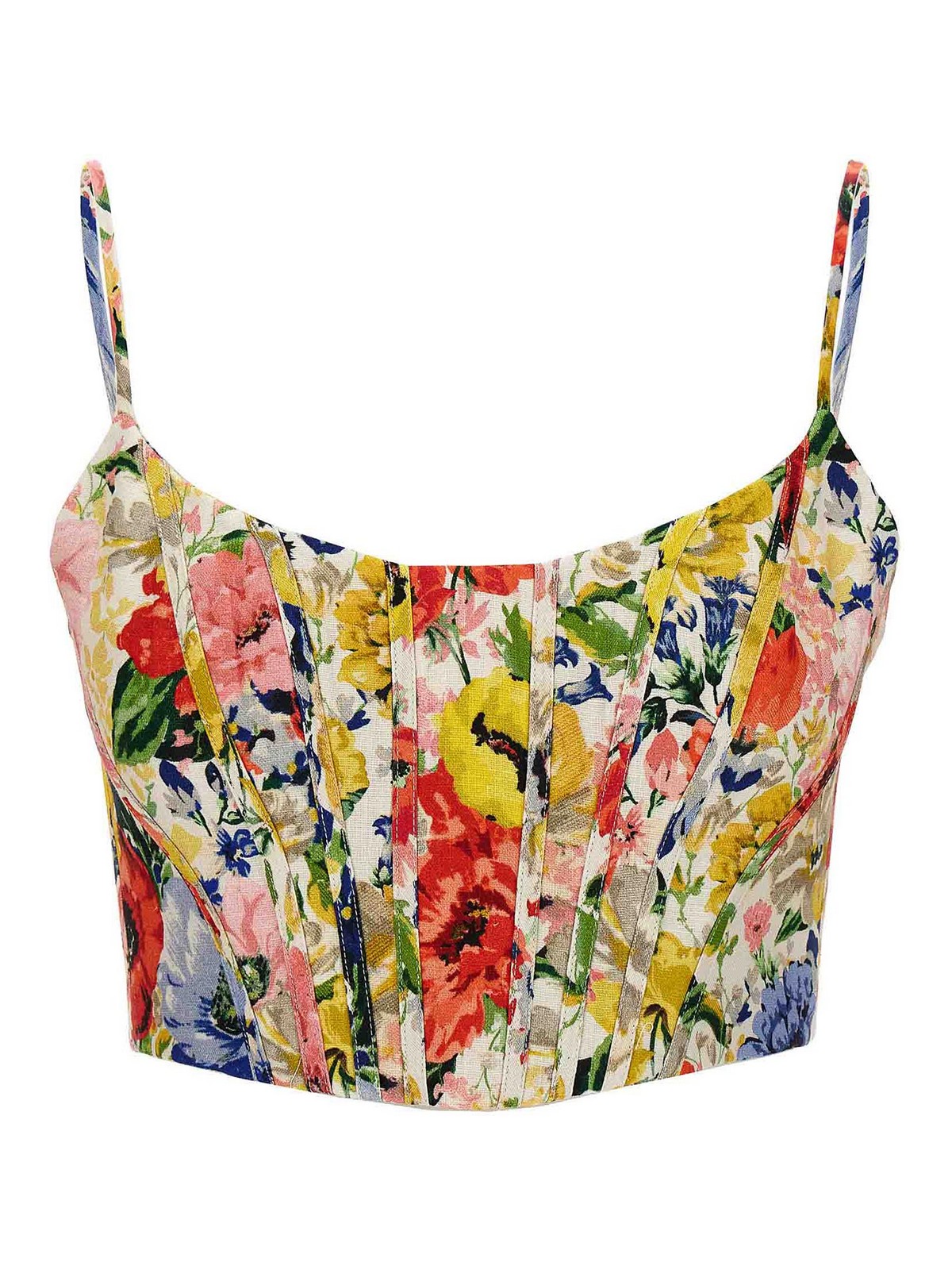 Shop Zimmermann Alight Corset Cropped Top In Multicolour