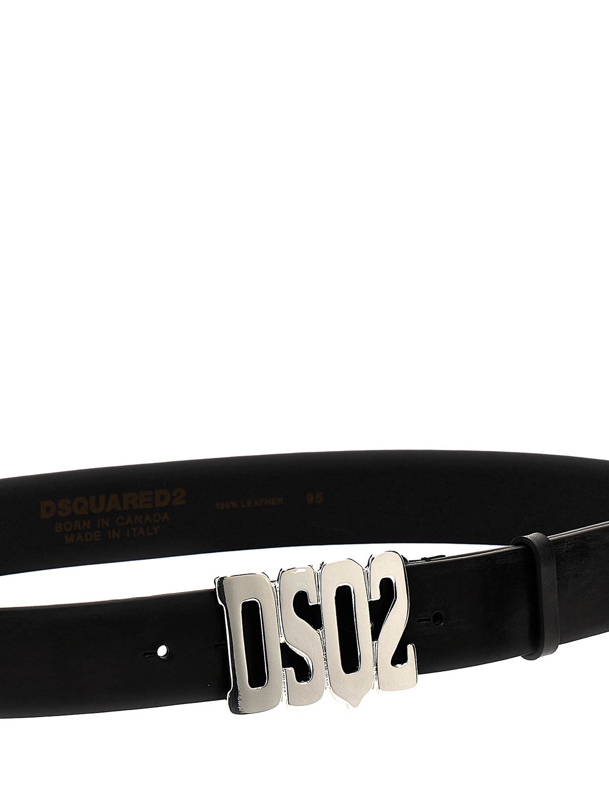 Shop Dsquared2 Logo Buckle Leather Belt In Black