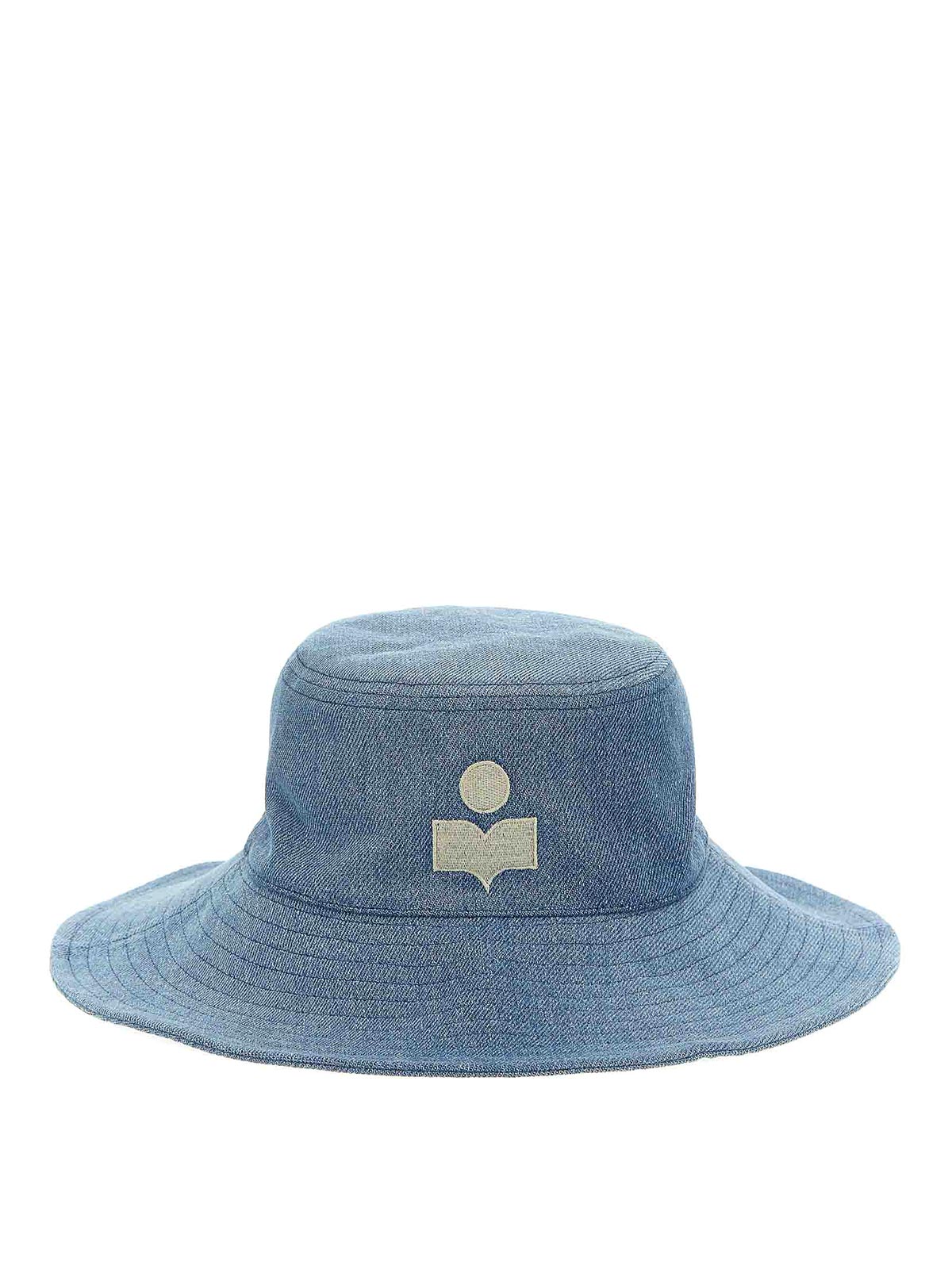 Shop Isabel Marant Deliya Denim Hat In Light Blue