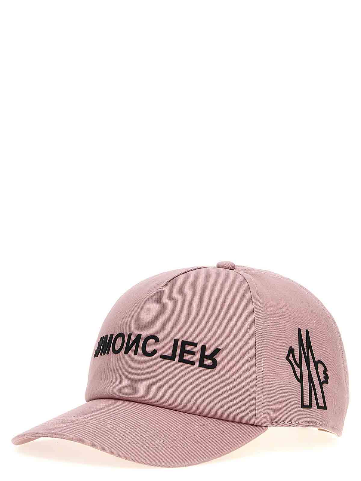 Shop Moncler Logo Printed Cap In Nude & Neutrals