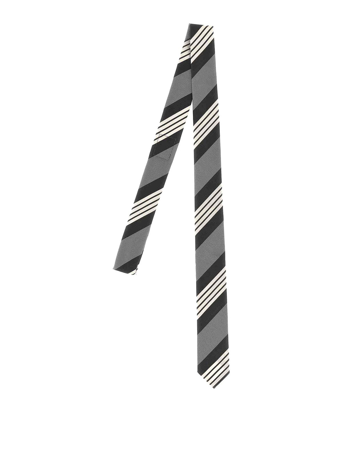 Thom Browne Wool Tie In Grey