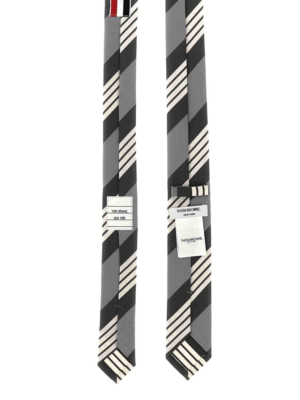 Shop Thom Browne Wool Tie In Grey