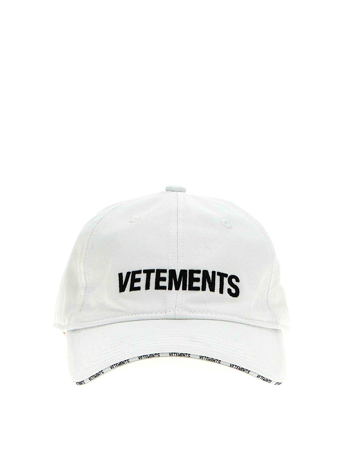 Vetements Cotton Cap Logo In White