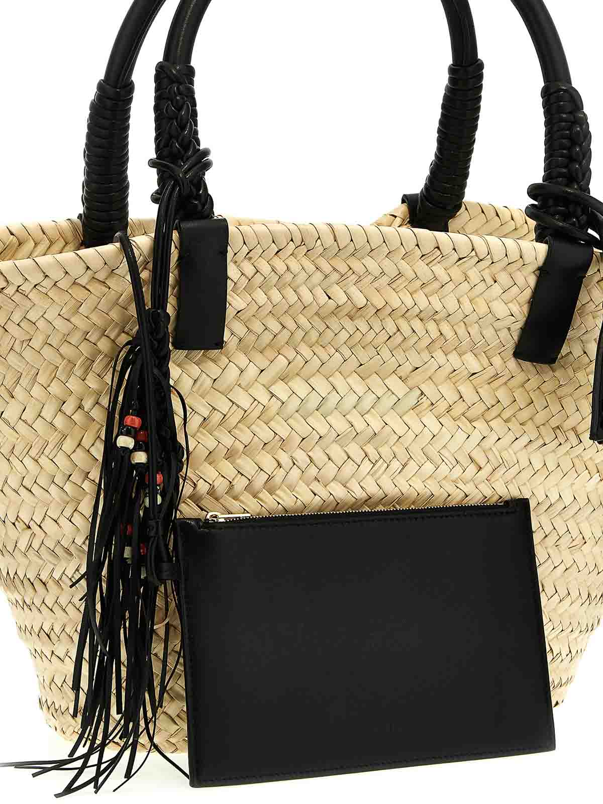 Shop Alanui Icon Palm Leaf Big Handbag In Black