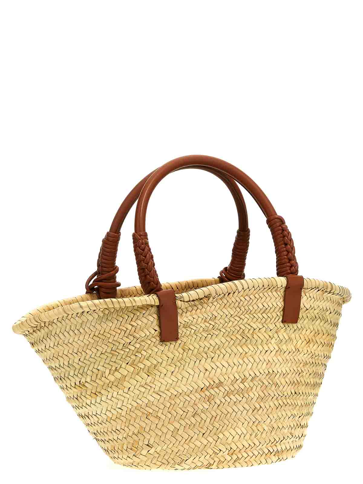 Shop Alanui Icon Palm Leaf Big Handbag In Brown