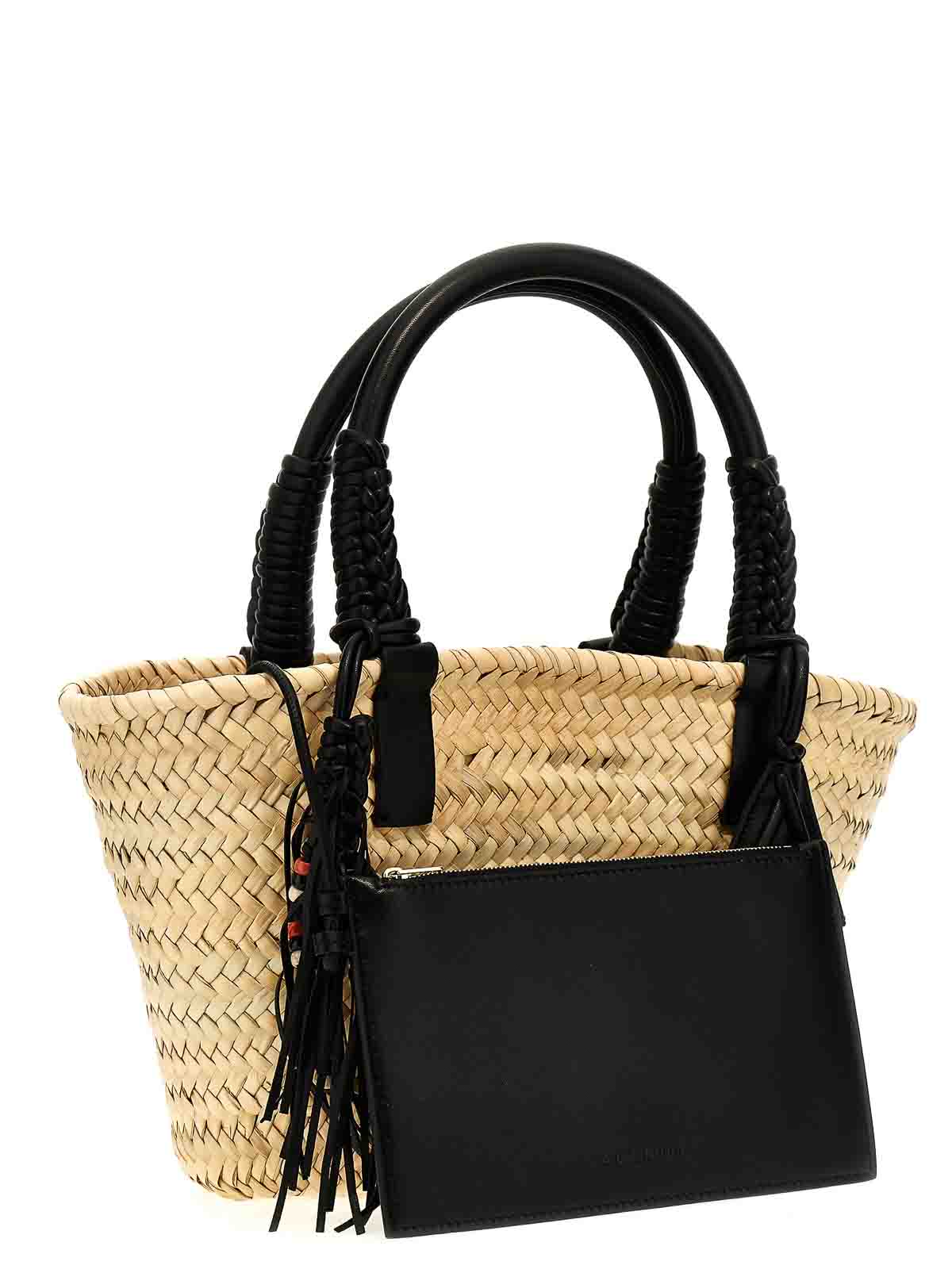 Shop Alanui Icon Palm Leaf Small Handbag In Black