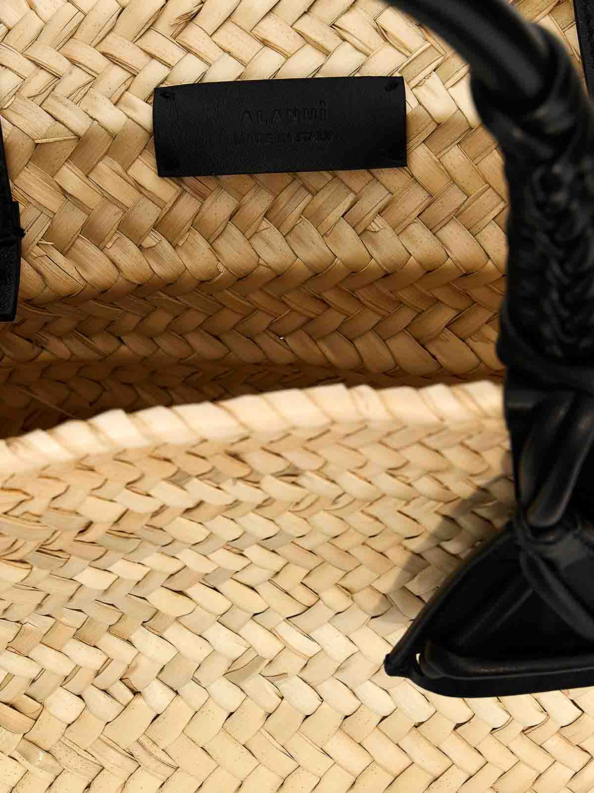 Shop Alanui Icon Palm Leaf Small Handbag In Black