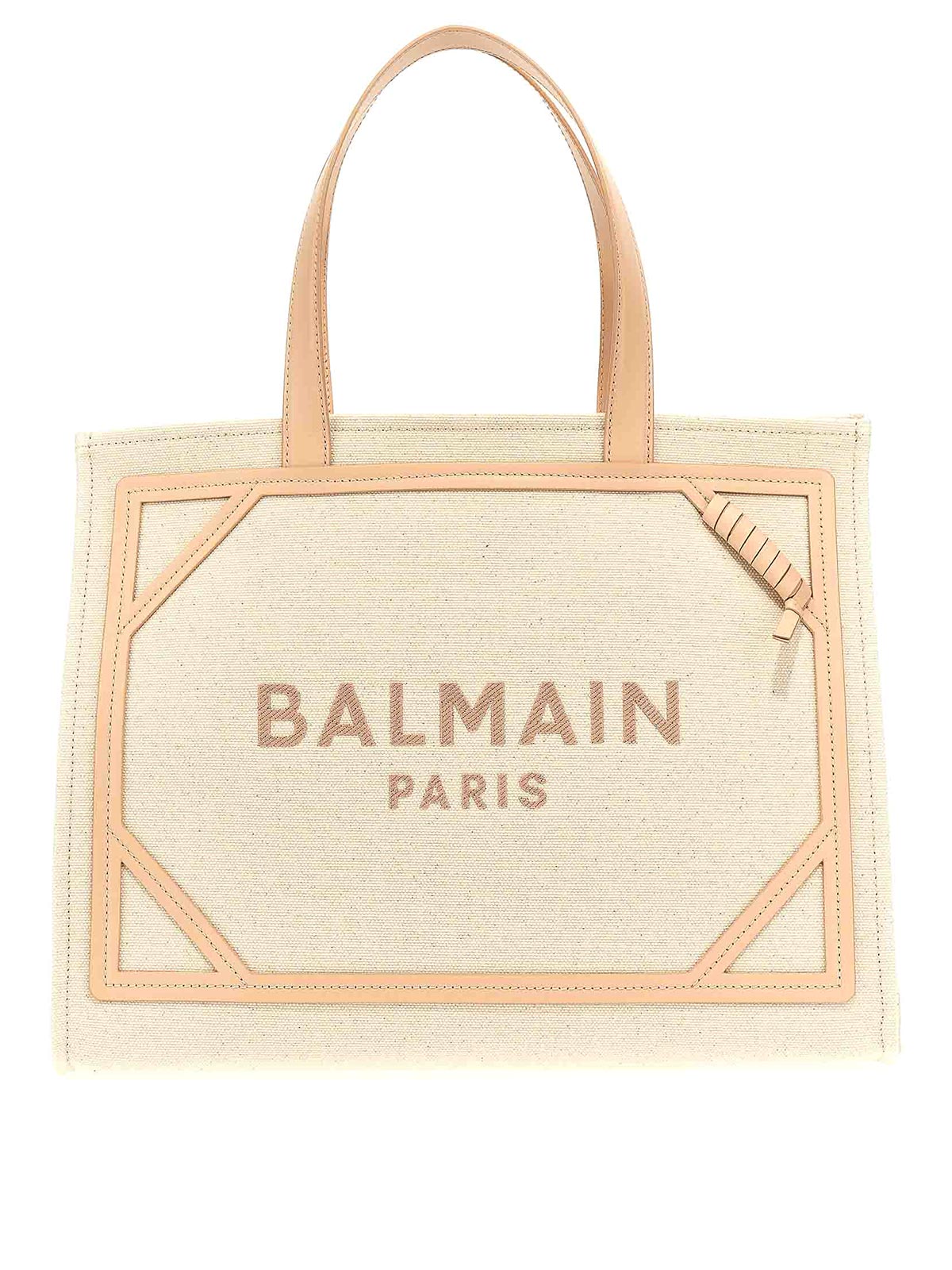 Balmain B-army 24 Shopping Bag In Nude & Neutrals