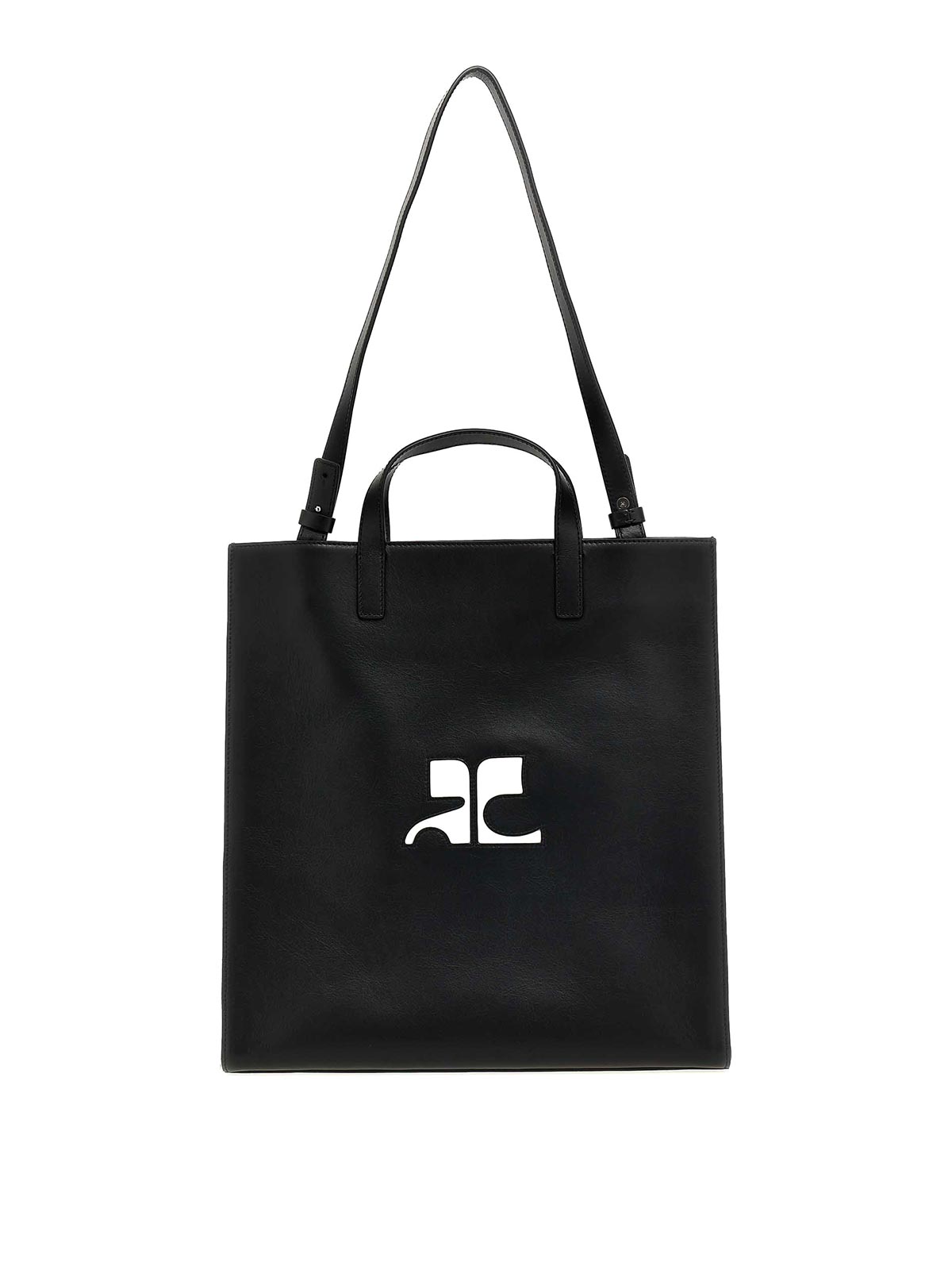 Courrèges Heritage Shopping Bag In Black