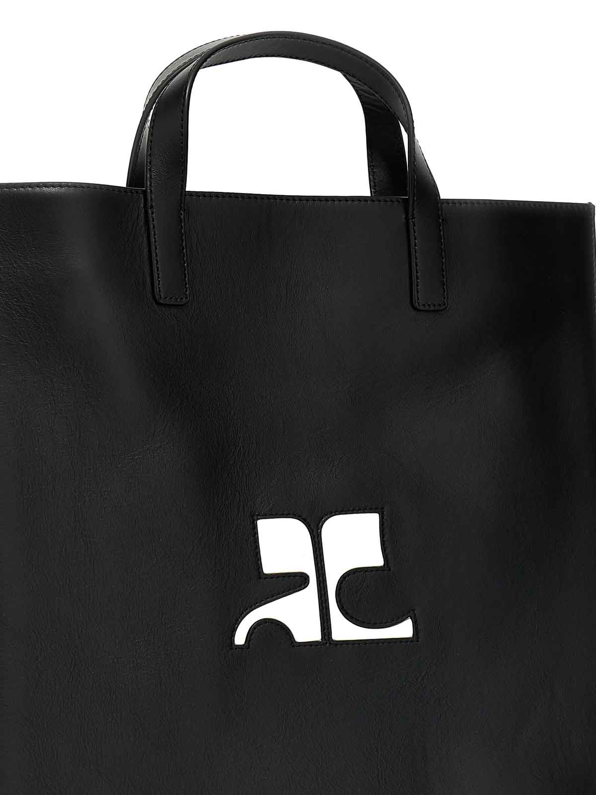 Shop Courrèges Heritage Shopping Bag In Black