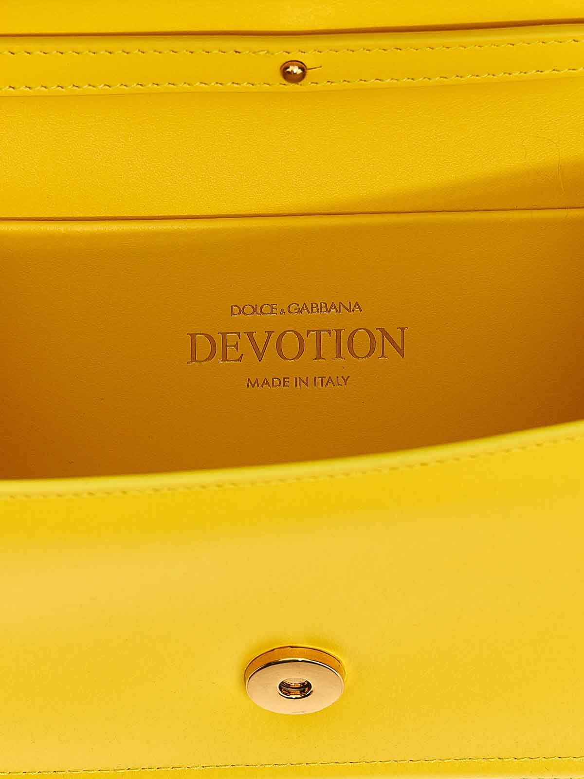 Shop Dolce & Gabbana Devotion Small Handbag In Yellow