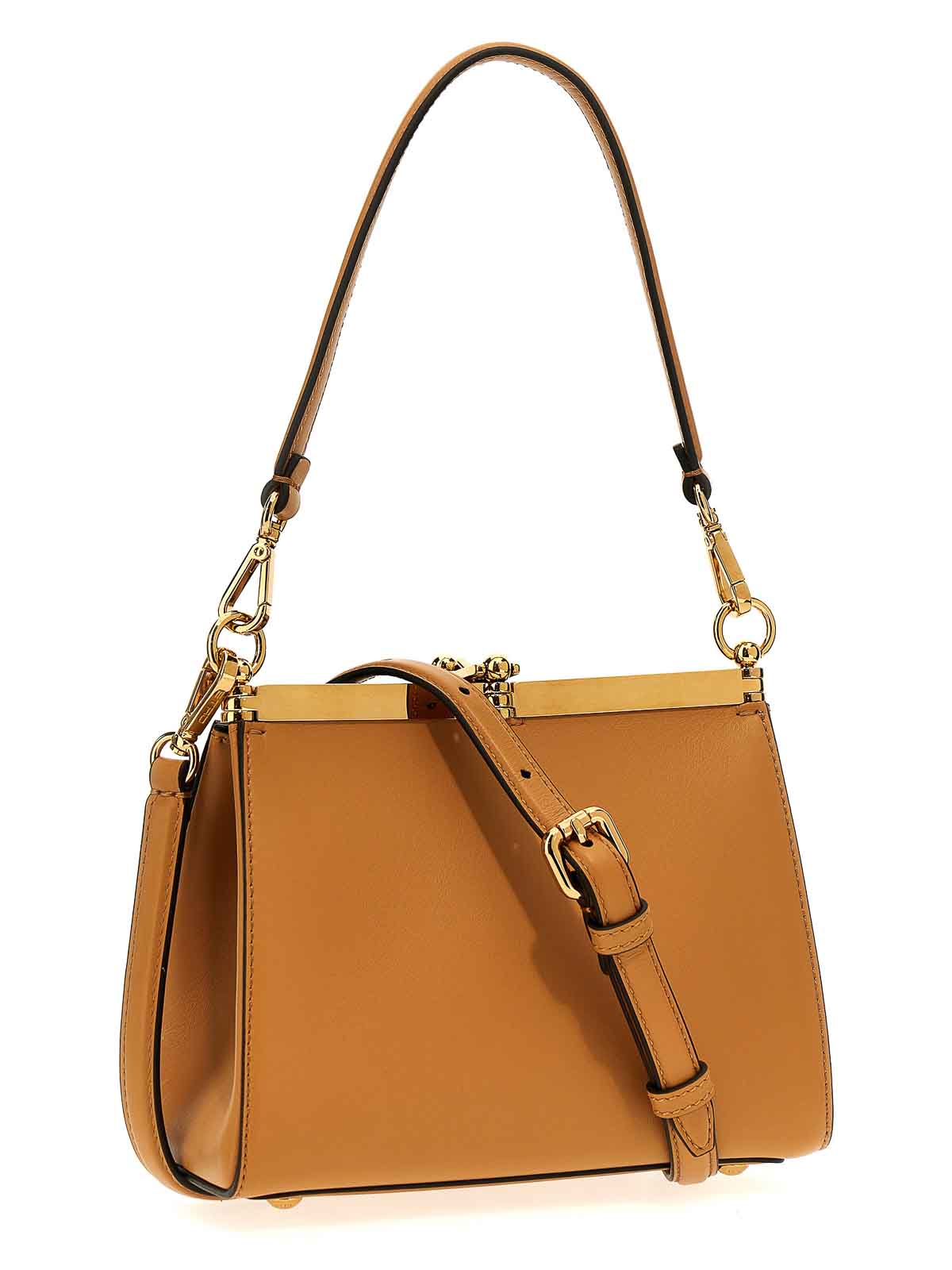 Shop Etro Vela Small Shoulder Bag In Brown