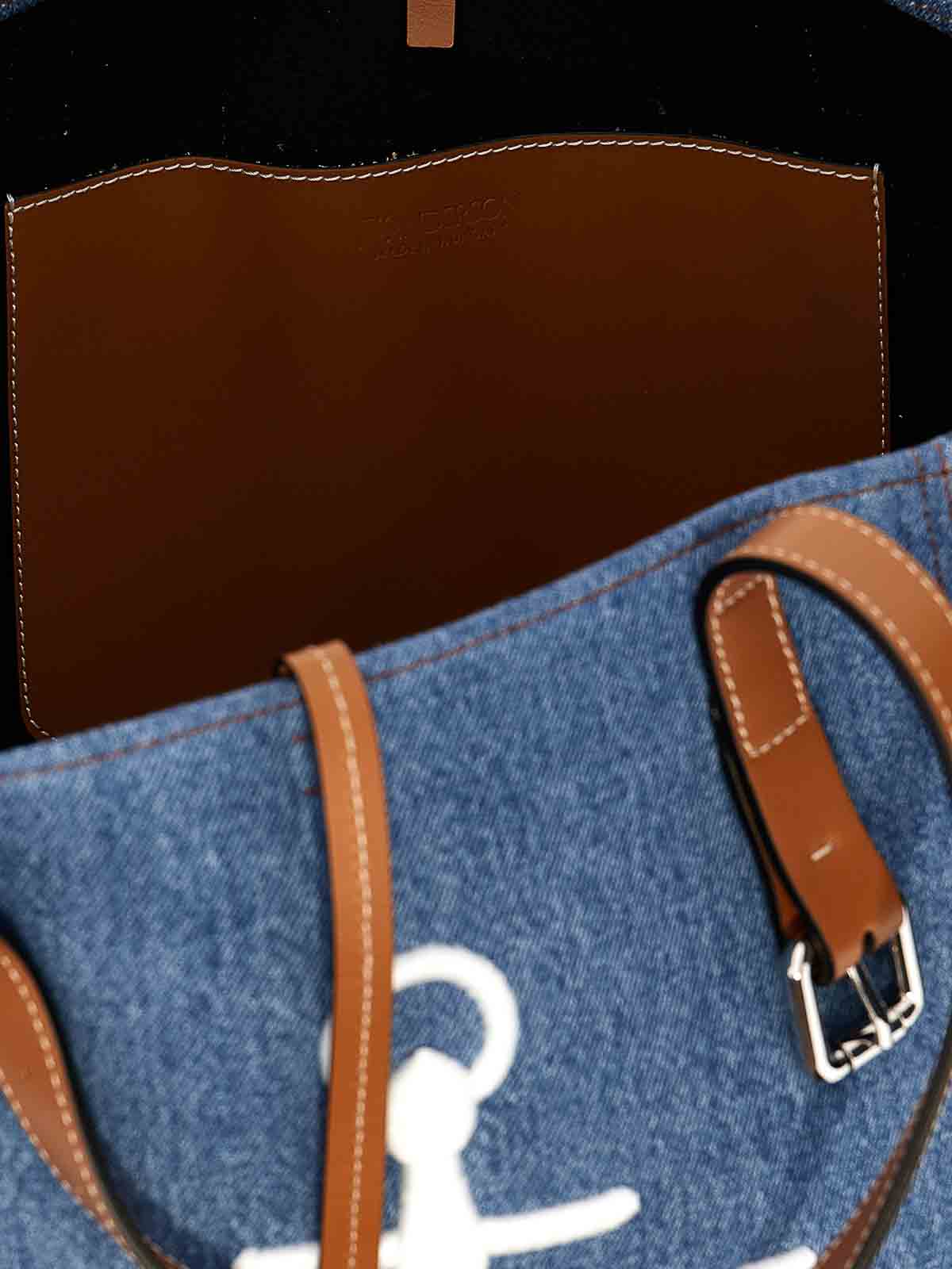 Shop Jw Anderson Belt Tote Cabas Shopping Bag In Blue
