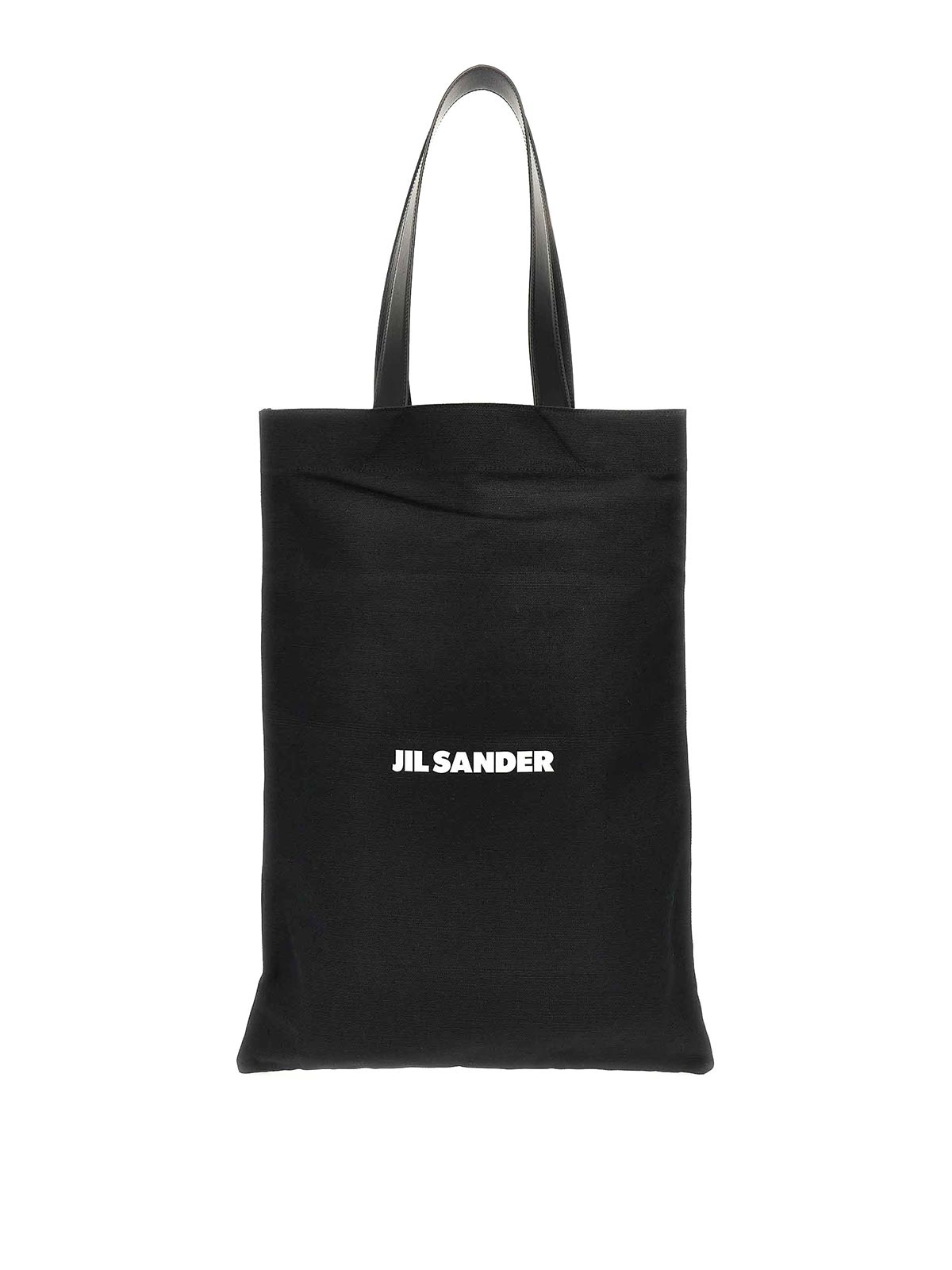 Jil Sander Flat Shopper Large Shopping Bag In Black