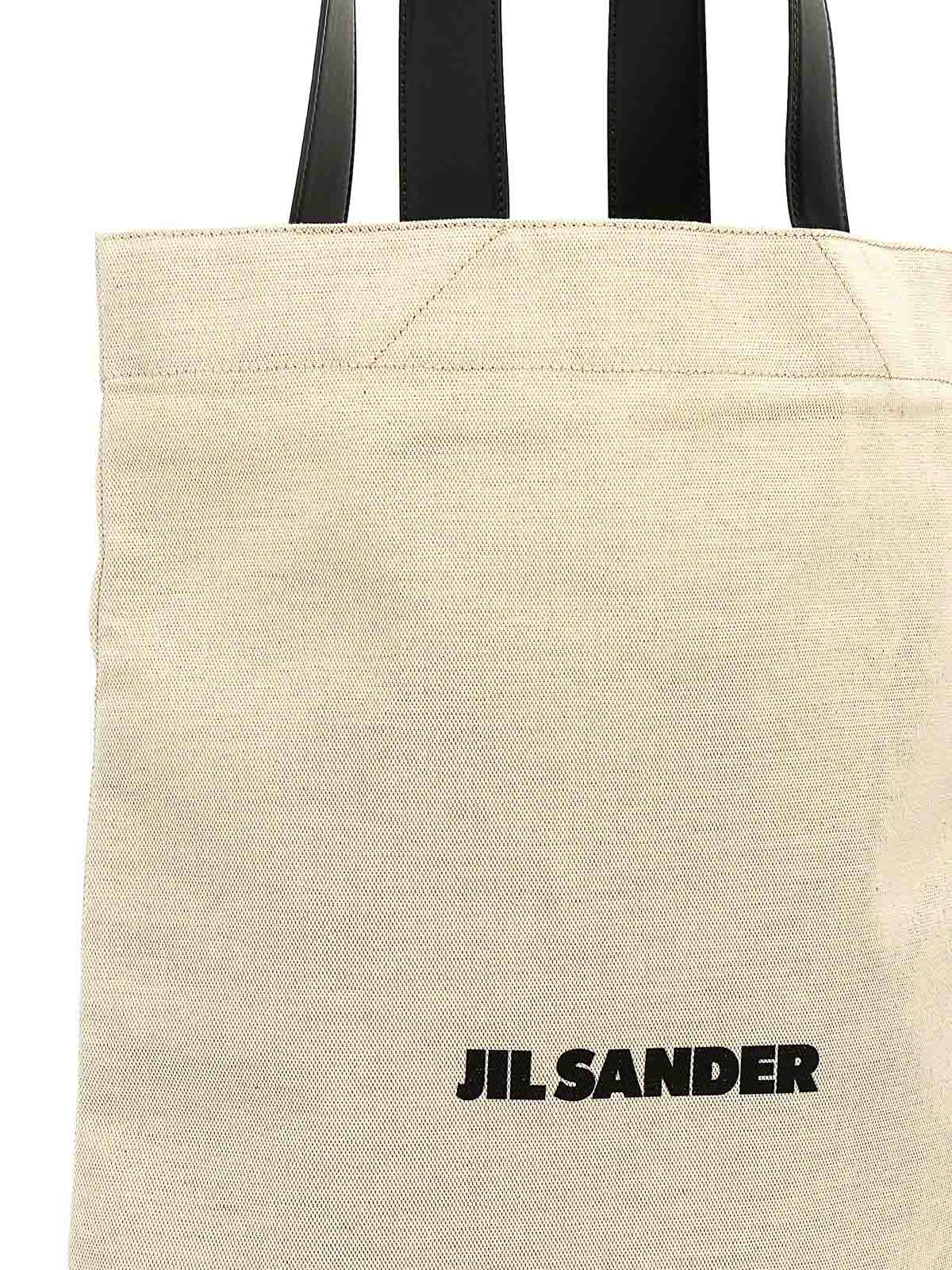 Shop Jil Sander Flat Shopper Large Shopping Bag In White