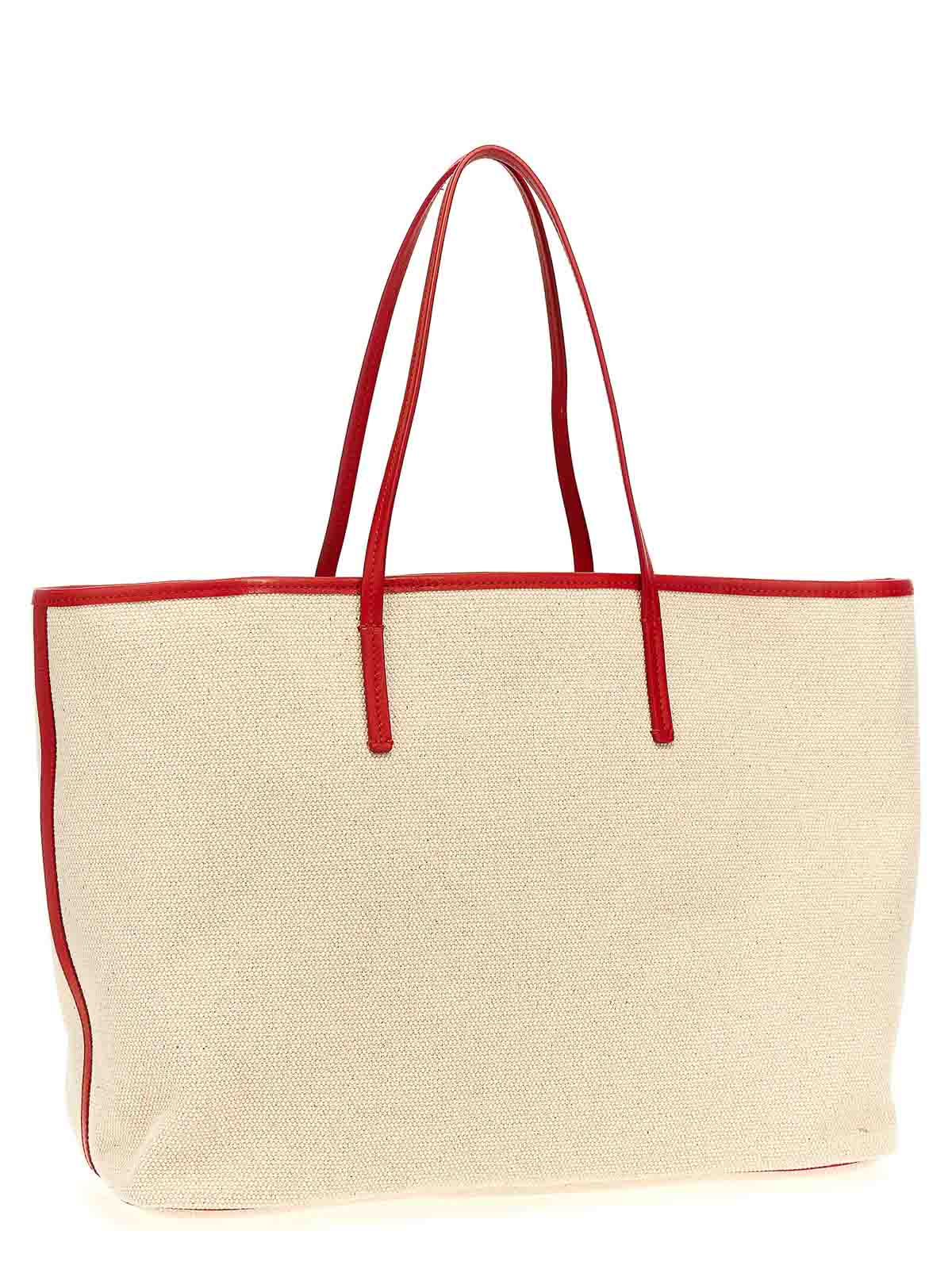 Shop Marni Logo Canvas Shopping Bag In Multicolour