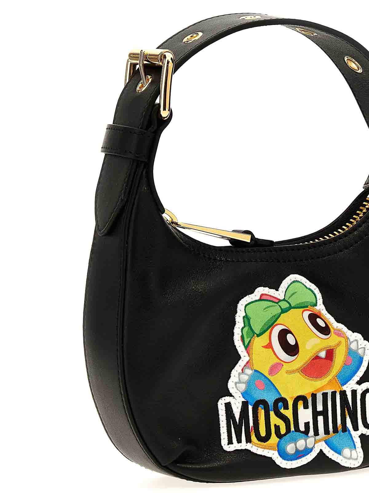 Shop Moschino Bubble Bobble Handbag In Black
