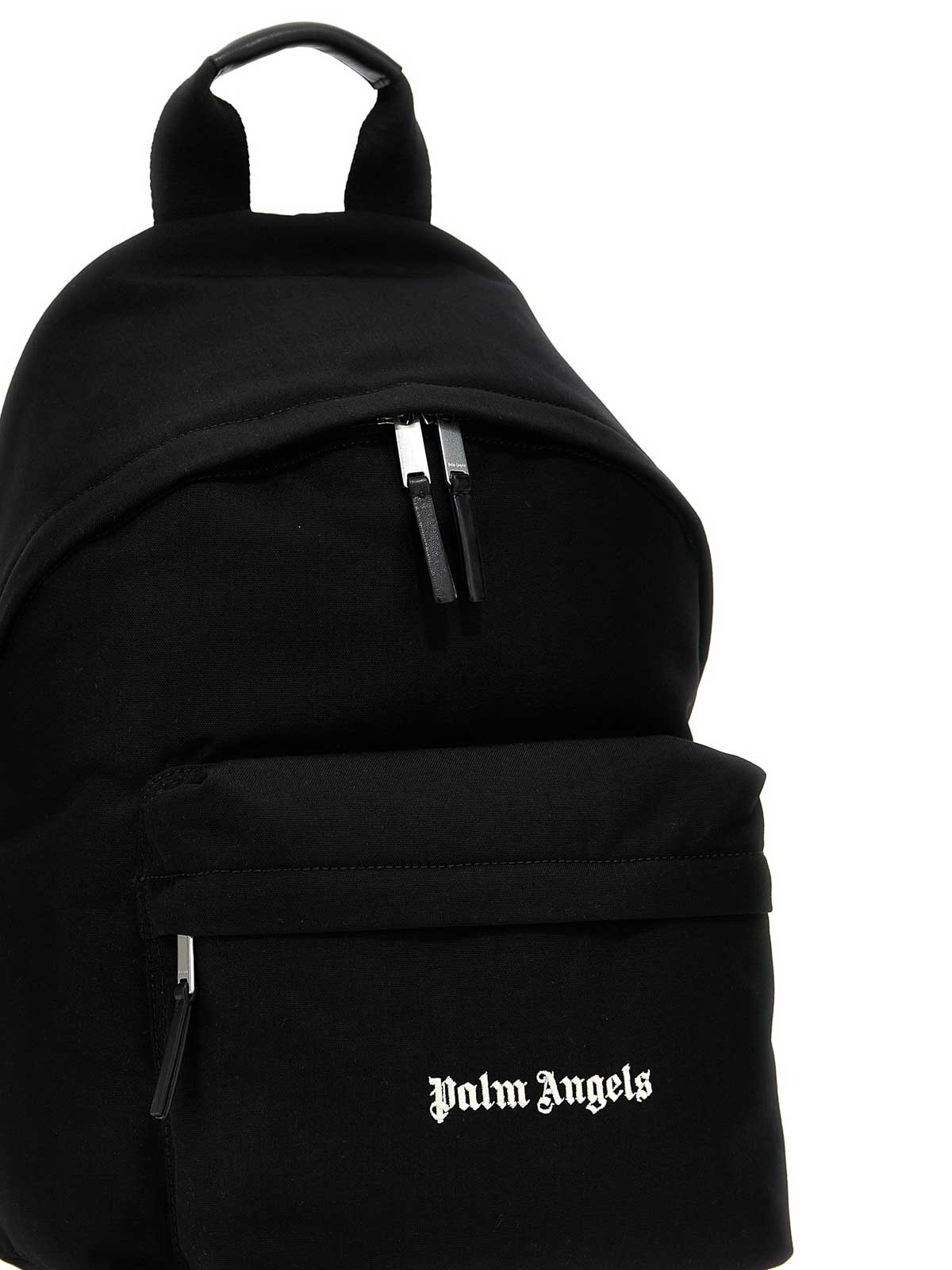 Shop Palm Angels Logo Print Backpack In White