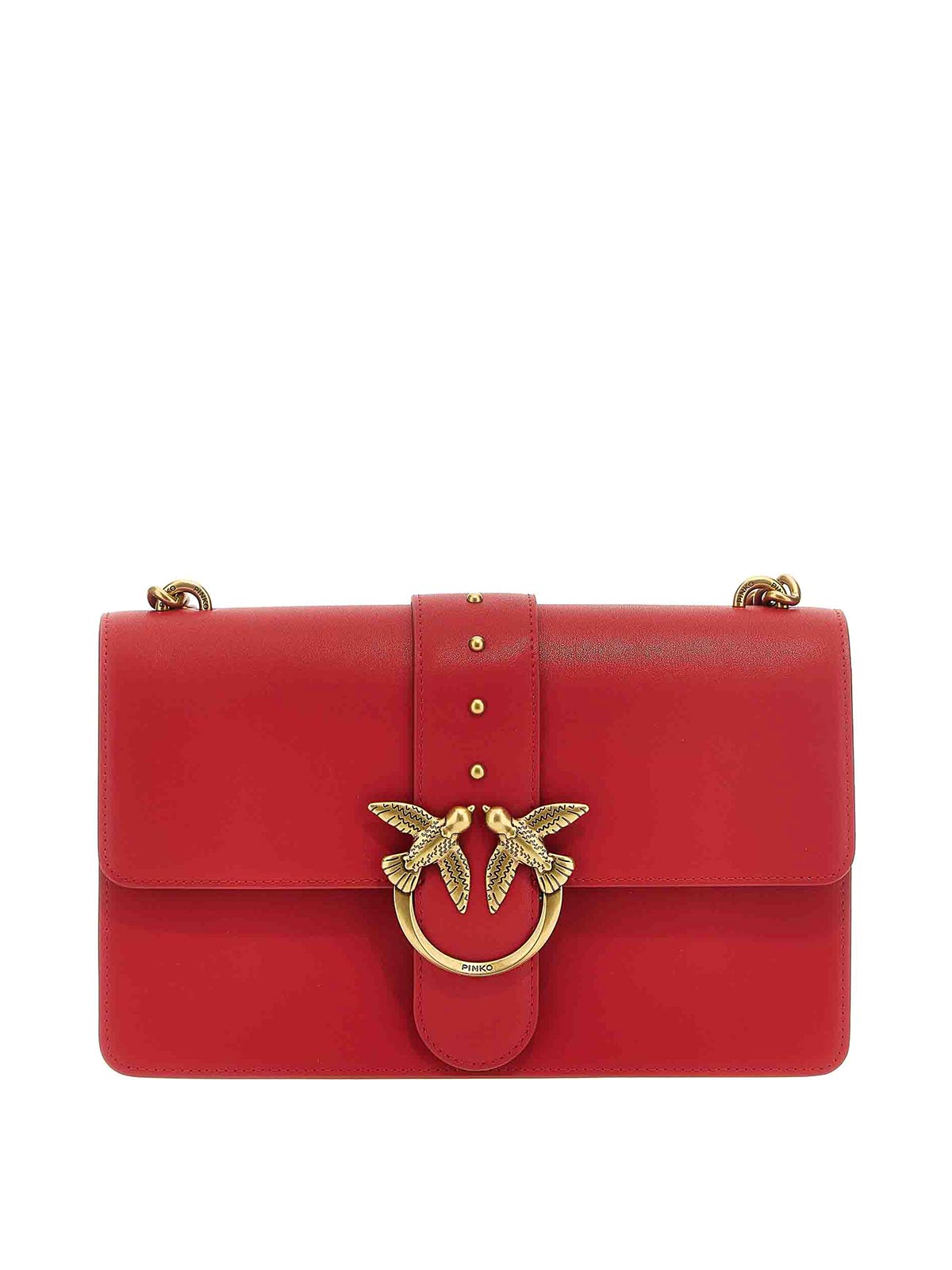 Shop Pinko Classic Love Bag Icon Crossbody Bag In Red