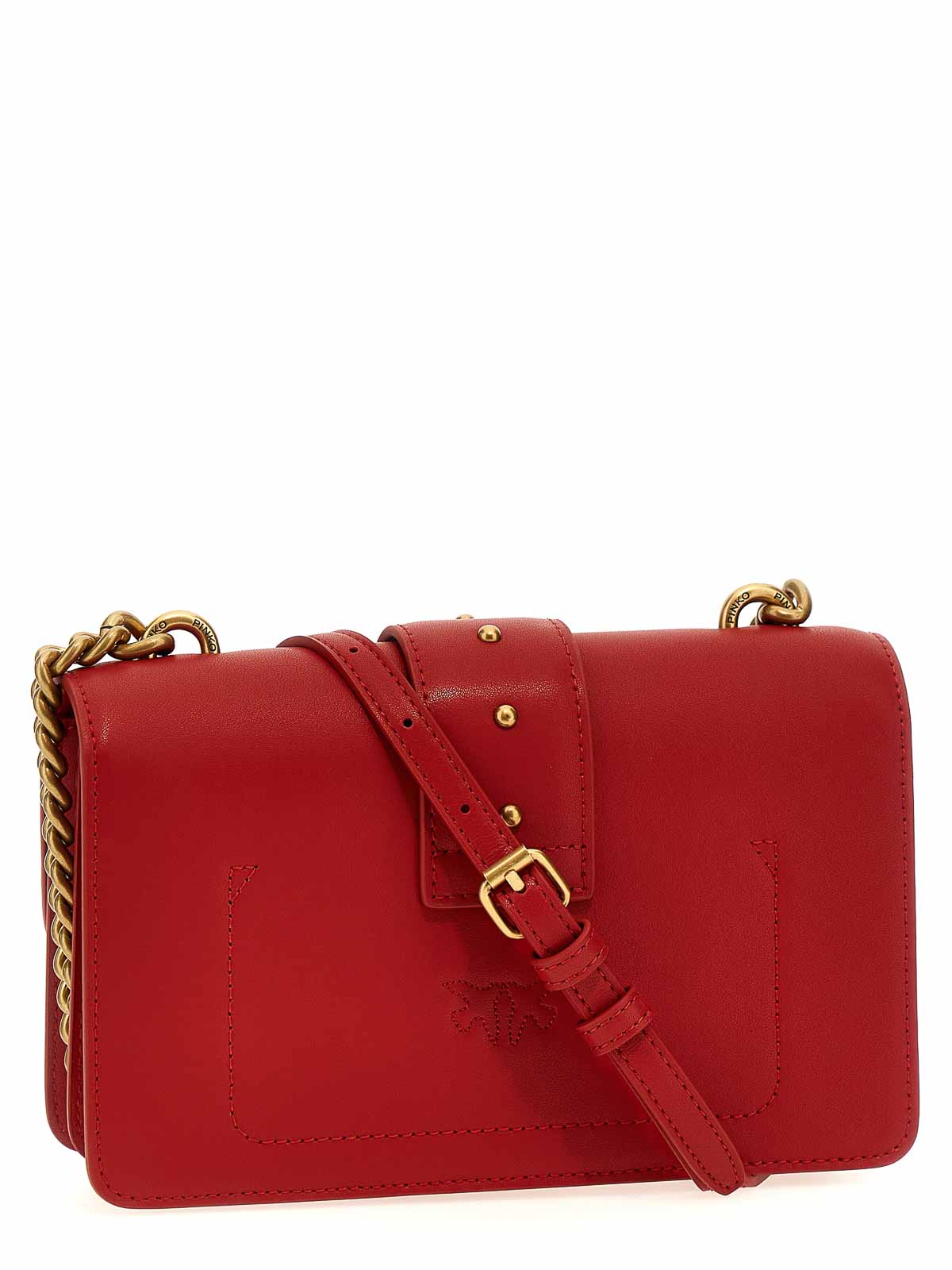 Shop Pinko Mini Love Bag One Simply Crossbody Bag In Red