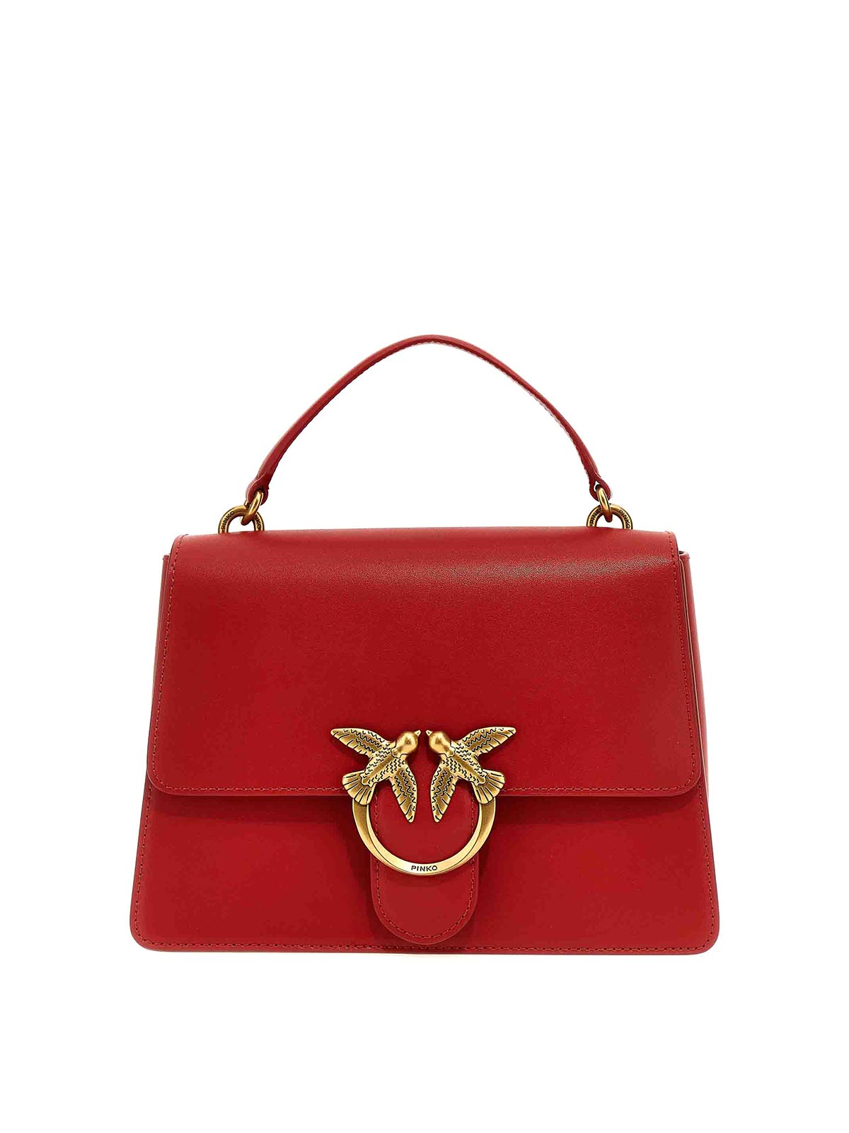 Shop Pinko Love One Top Handle Handbag In Red