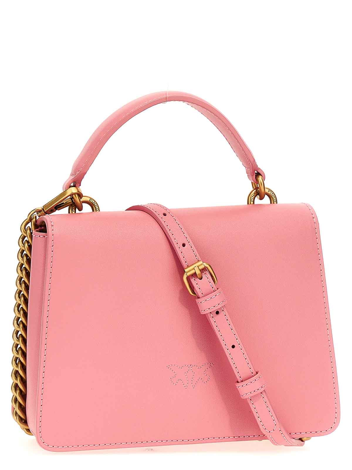 Shop Pinko Love One Handbag In Nude & Neutrals