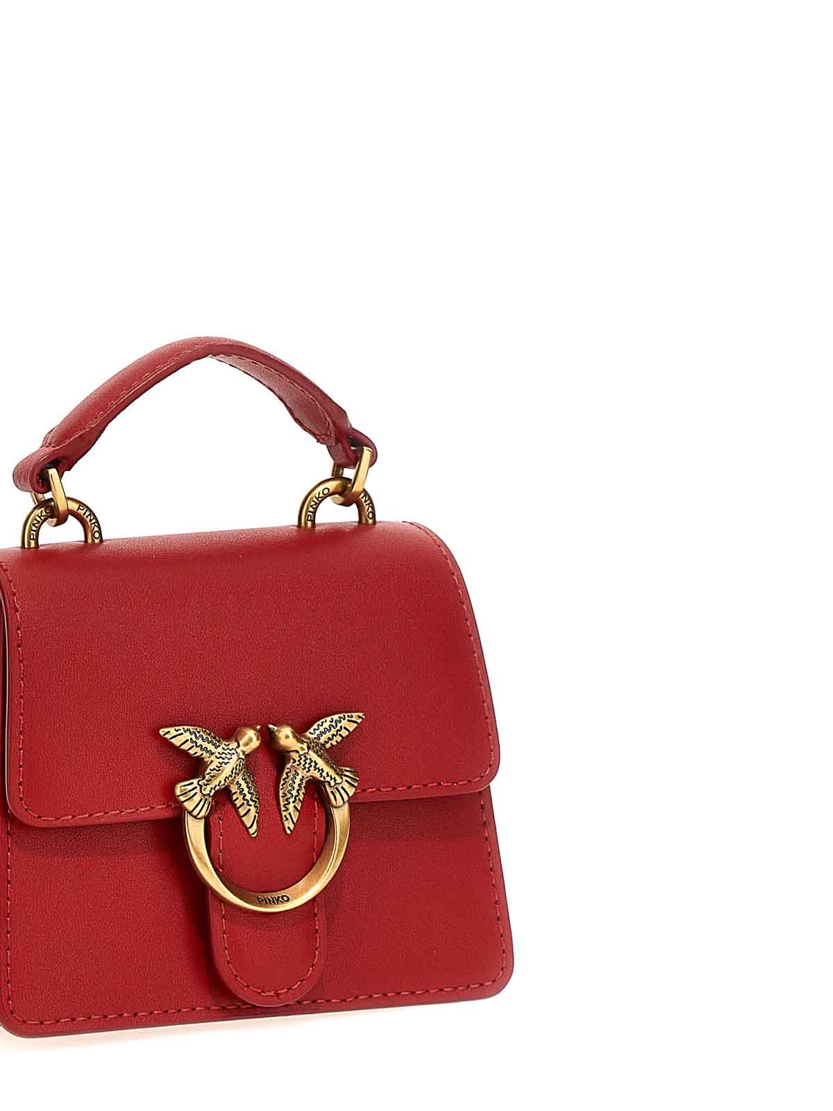 Shop Pinko Love One Micro Handbag In Rojo