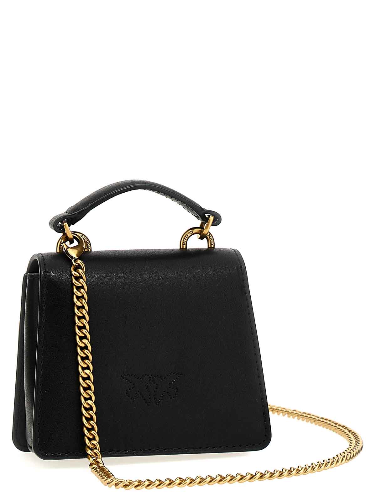 Shop Pinko Love One Micro Handbag In Black