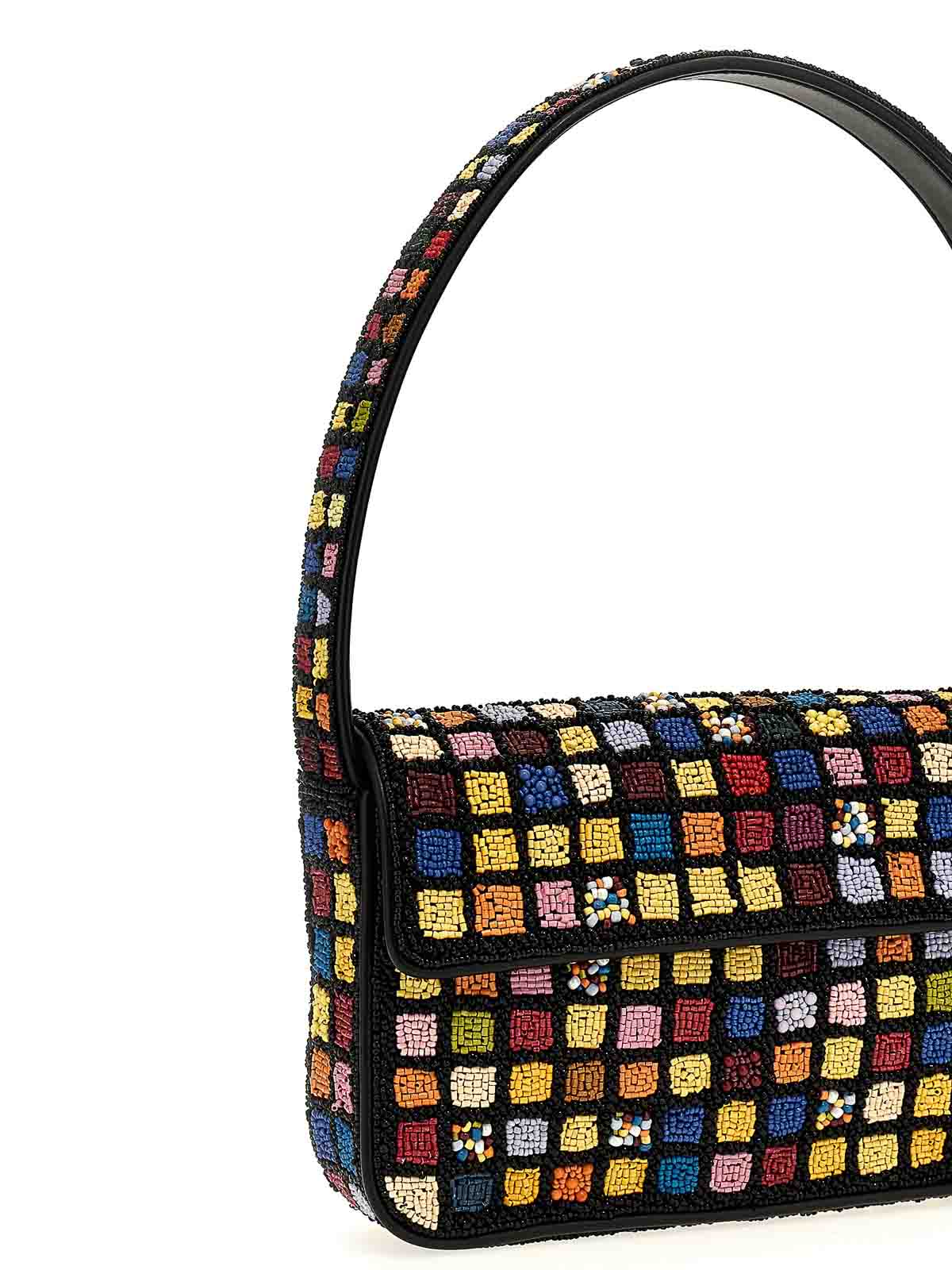 Shop Staud Tommy Beaded Shoulder Bag In Multicolour