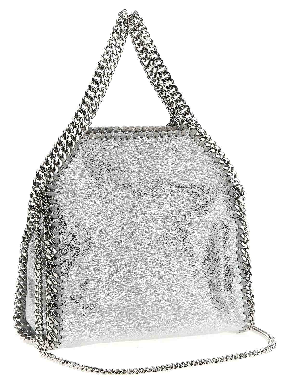 Shop Stella Mccartney Falabella Mini Handbag In Silver