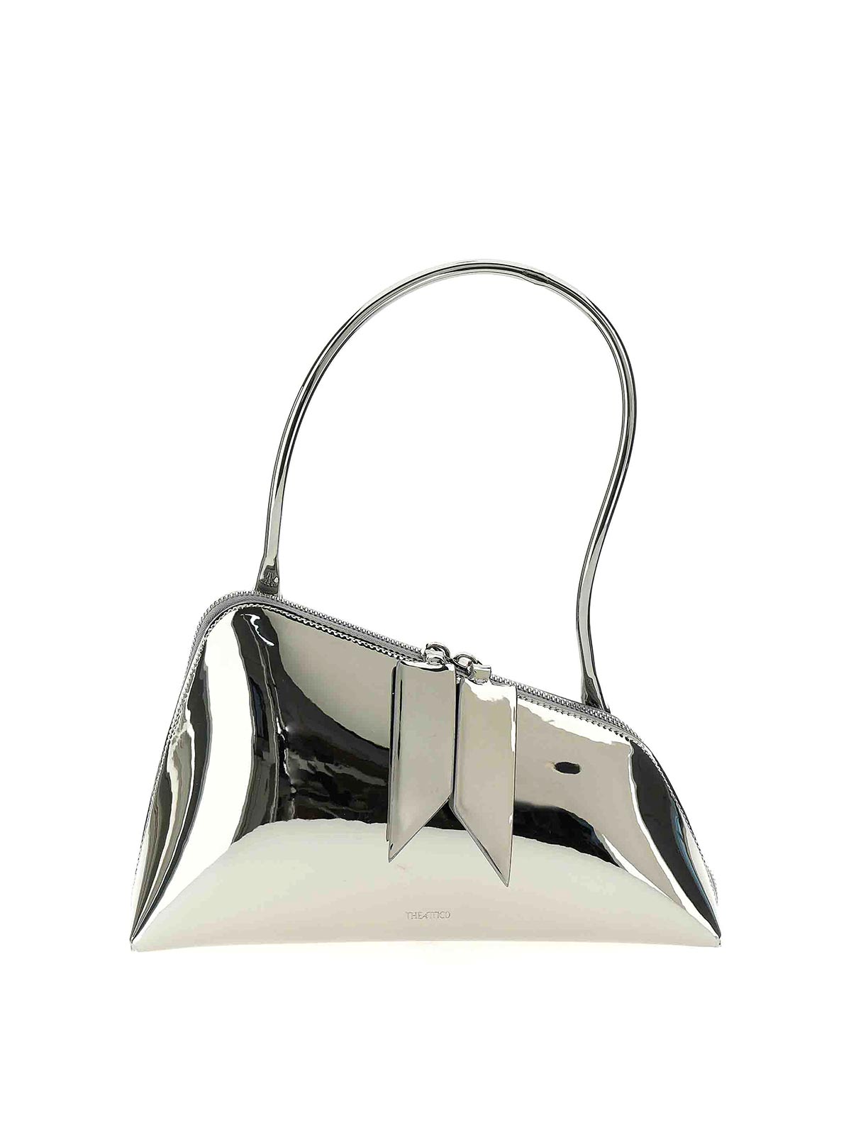 Shop Attico Sunrise Shoulder Bag In Silver