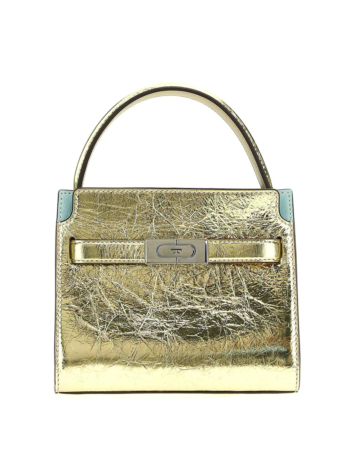Shop Tory Burch Radziwill Metallic Petite Double Lee Handbag In Gold