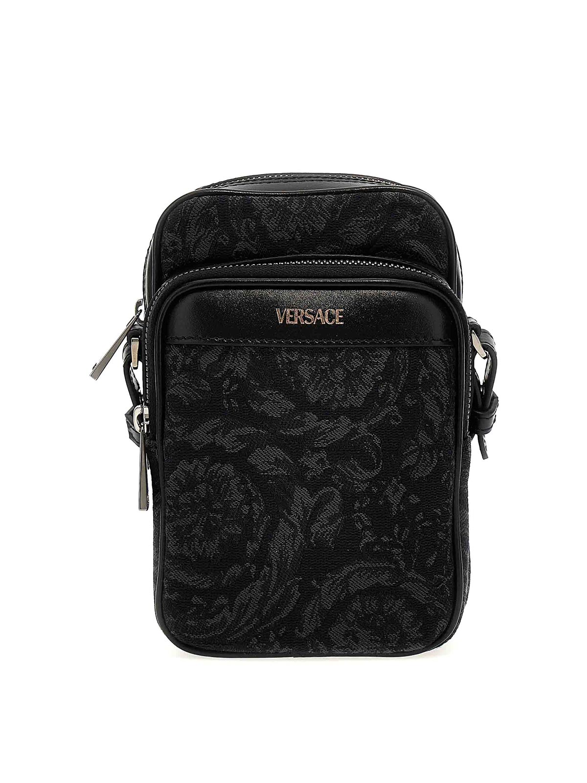 Versace Athena Barocco Crossbody Bag In Black