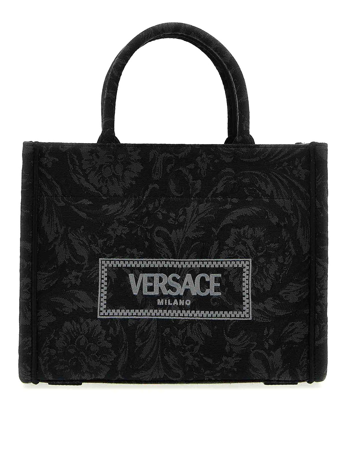 Shop Versace Small Shopping Bag In Black