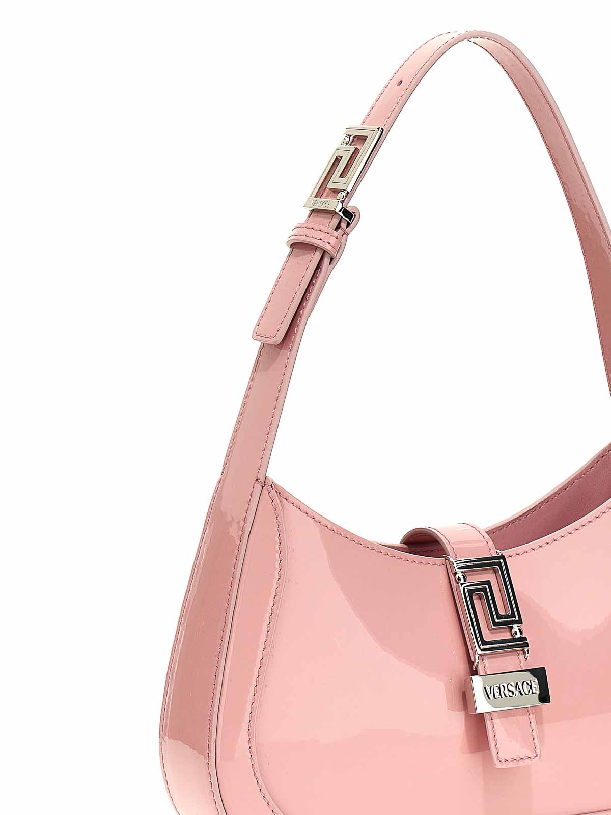 Shop Versace Small Shoulder Bag In Nude & Neutrals