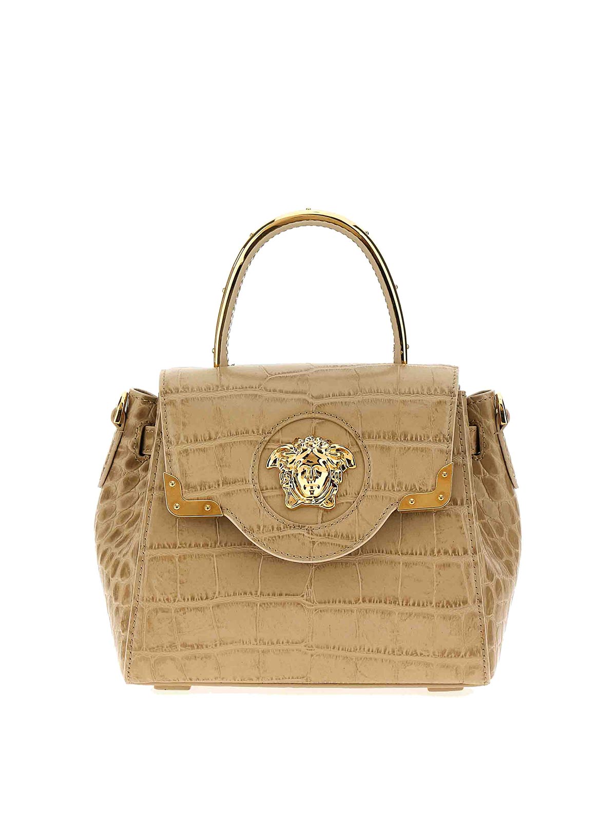 Shop Versace Small Handbag In Beige