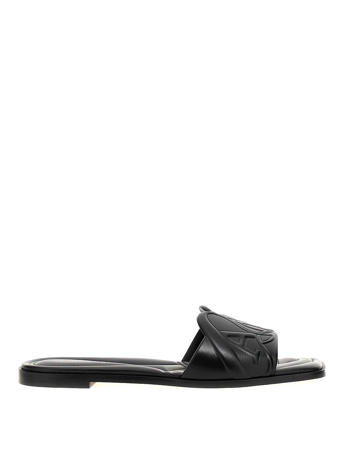 Shop Alexander Mcqueen Seal Sandals In Black