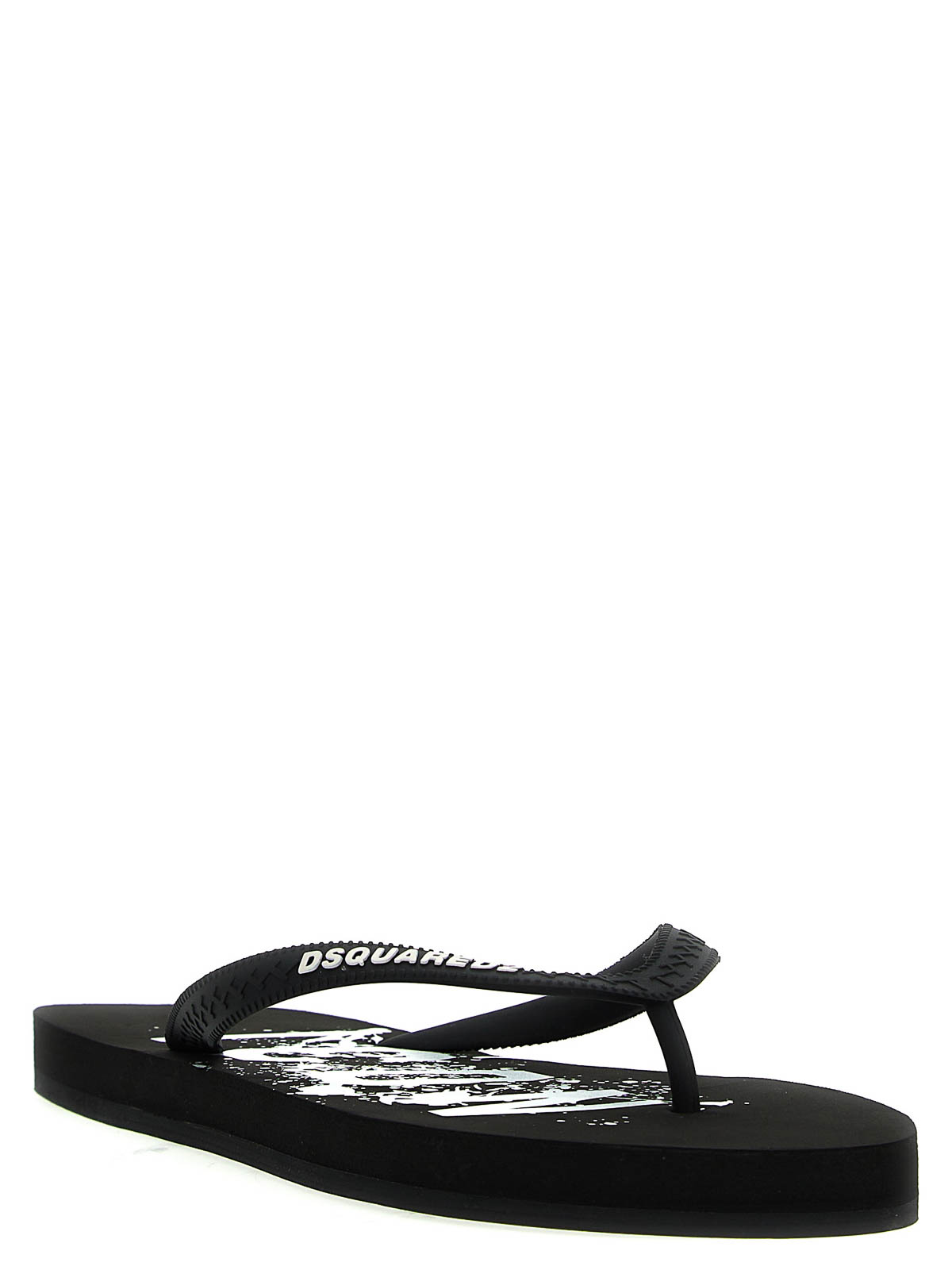 Shop Dsquared2 Logo Thong Sandals In White