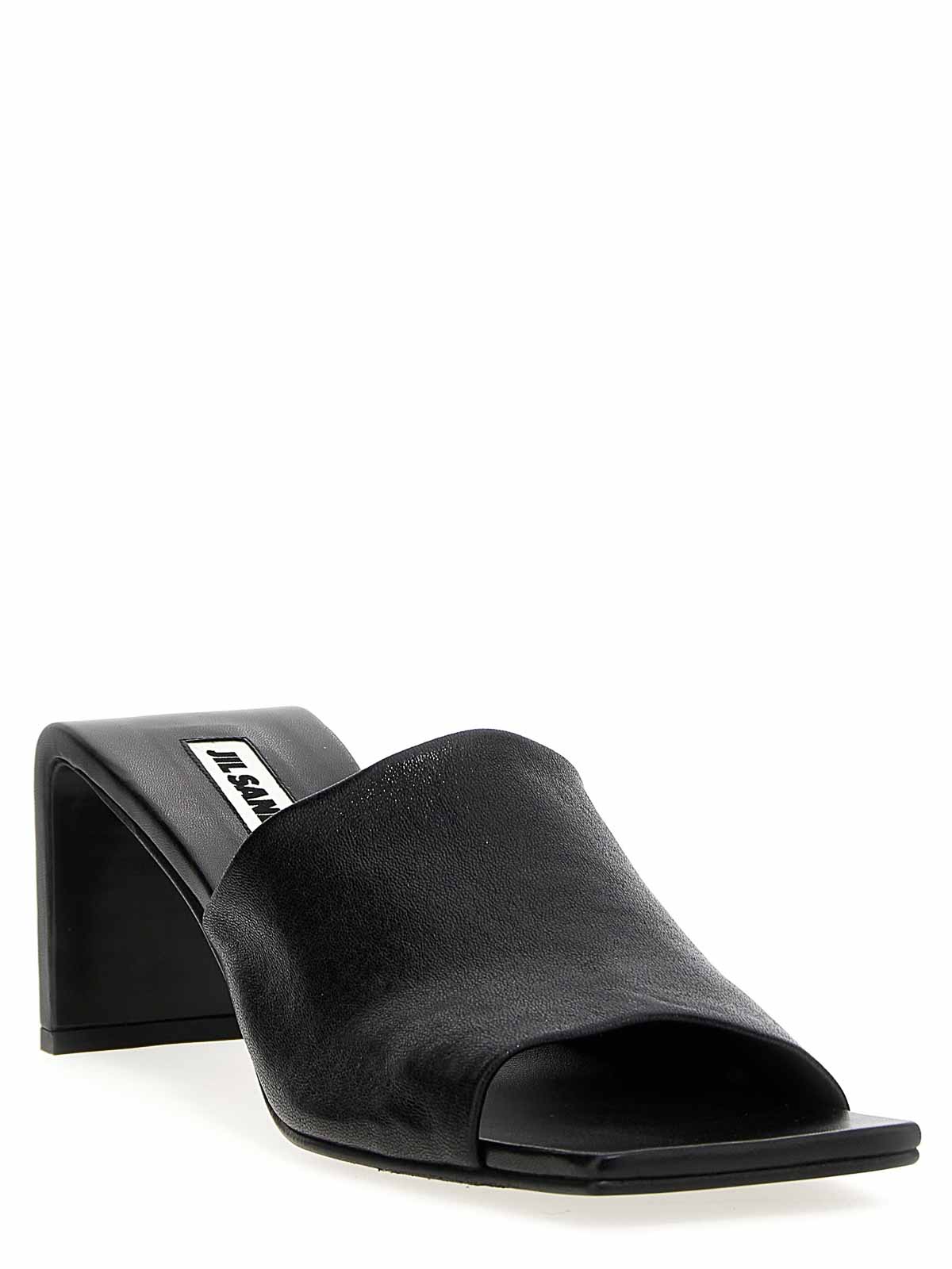 Shop Jil Sander Sculpture Heel Sandals In Black