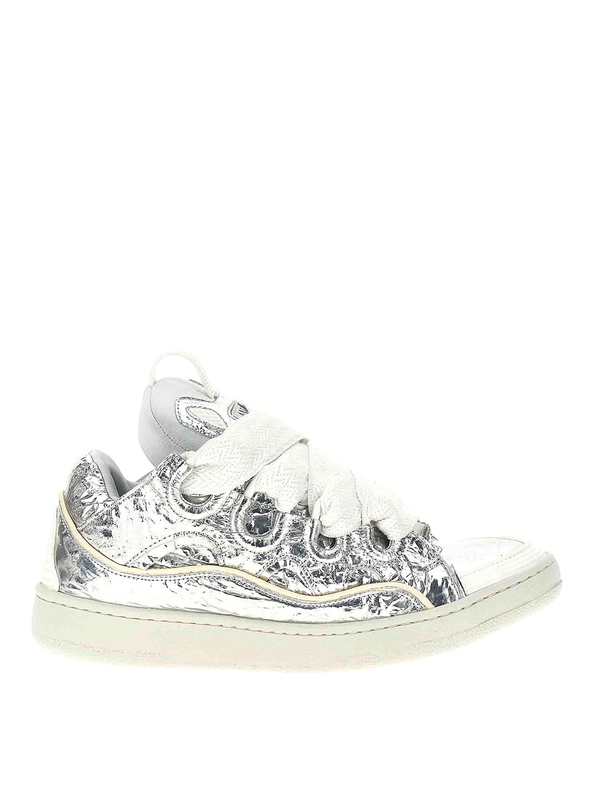 Lanvin Curb Sneakers In Silver