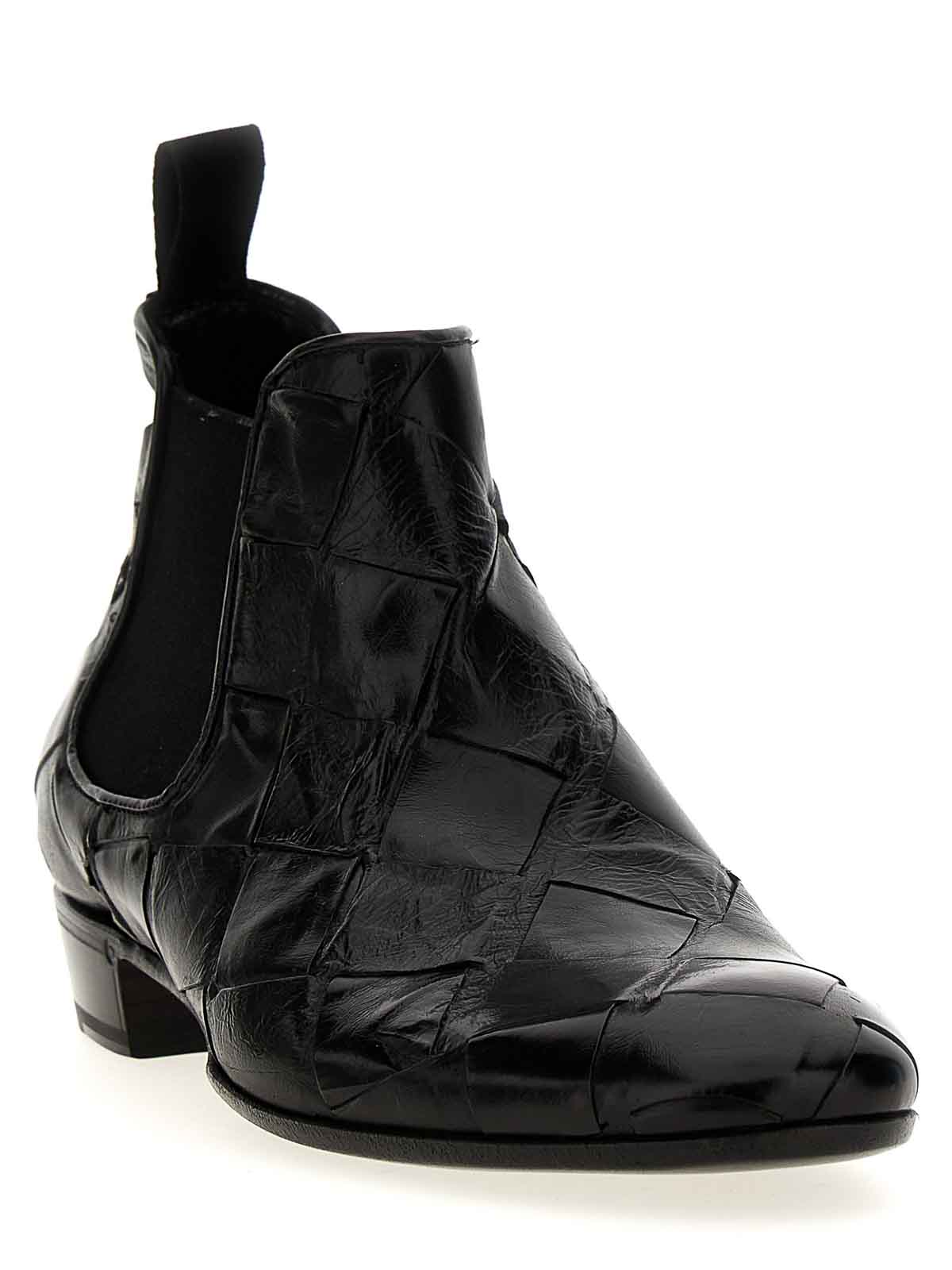 Shop Lidfort Braided Leather Ankle Boots In Black