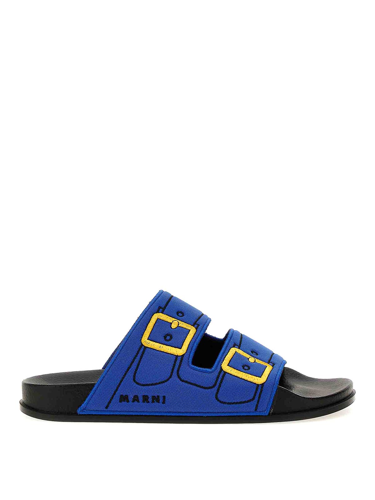 Shop Marni Trompe Loeil Sandals In Blue