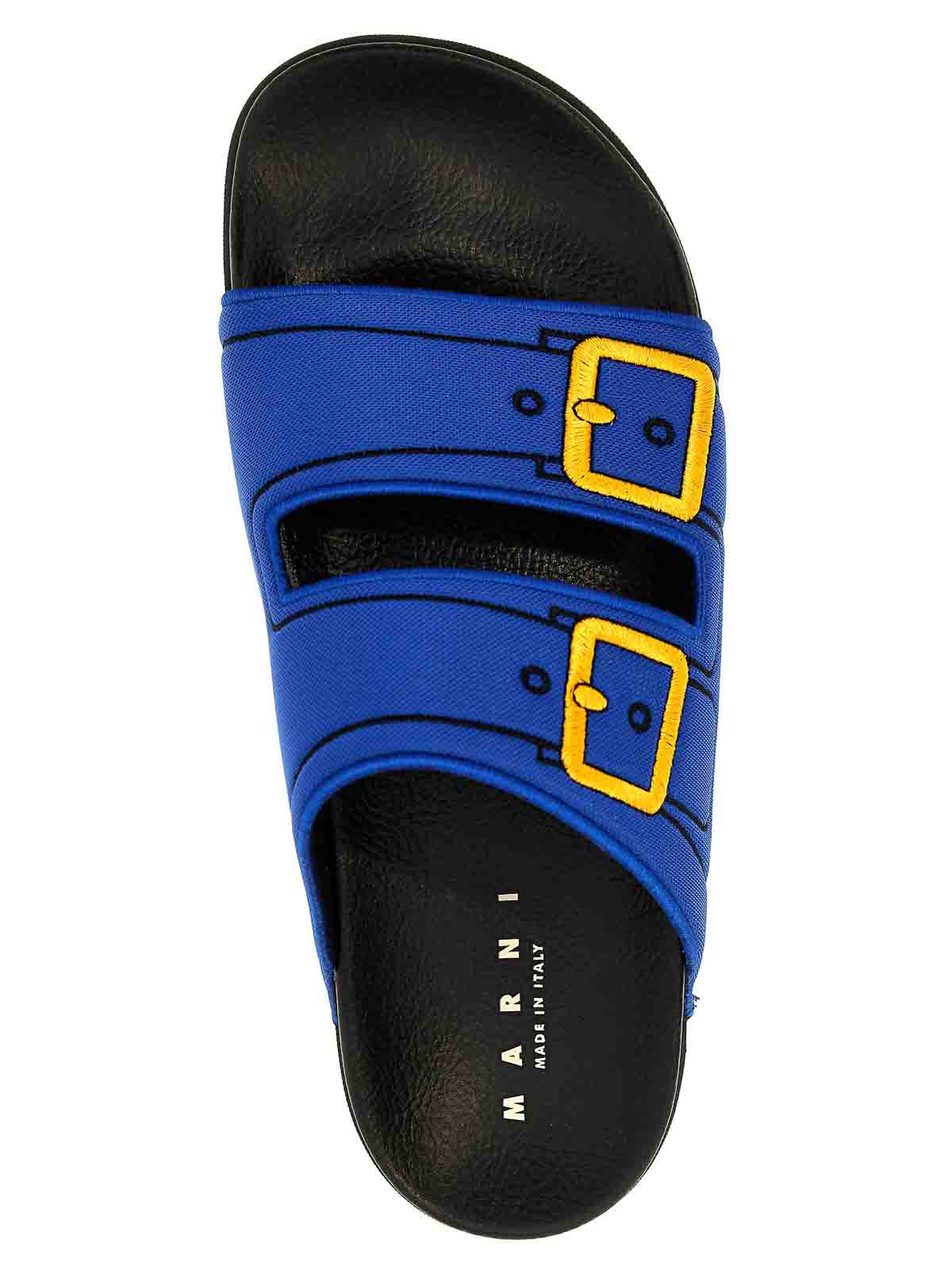 Shop Marni Trompe Loeil Sandals In Blue