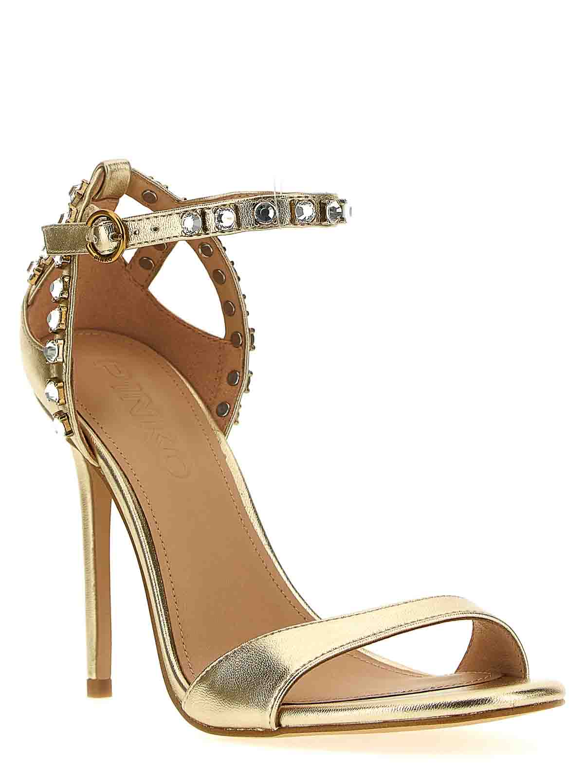 Shop Pinko Calila 02 Sandals In Gold